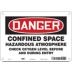 Danger: Confined Space Hazardous Atmosphere Check Oxygen Level Before And During Entry Signs