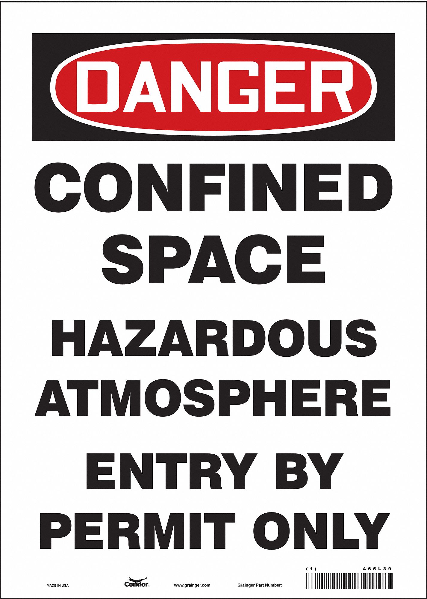 Safety Sign: Vinyl, Adhesive Sign Mounting, 14 in x 10 in Nominal Sign Size, Not Retroreflective