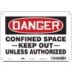 Danger: Confined Space -Keep Out- Unless Authorized Signs