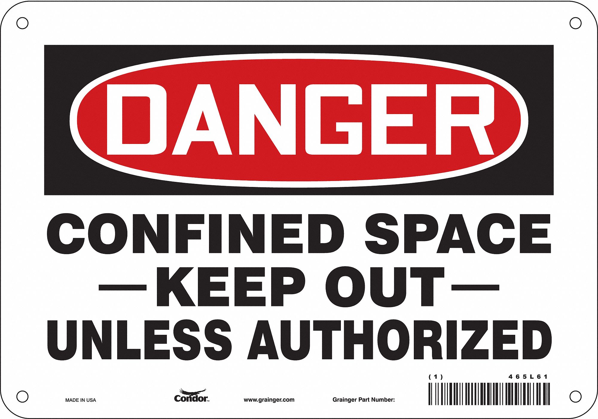 PANNEAU SECURITE,7PO X 10PO,POLYETHYLENE