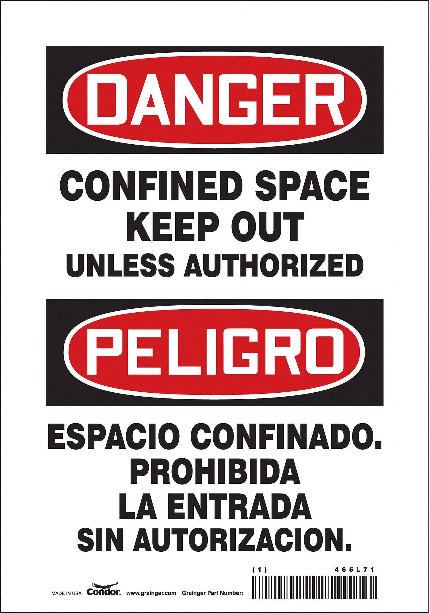 Safety Sign: Vinyl, Adhesive Sign Mounting, 10 in x 7 in Nominal Sign Size, Not Retroreflective