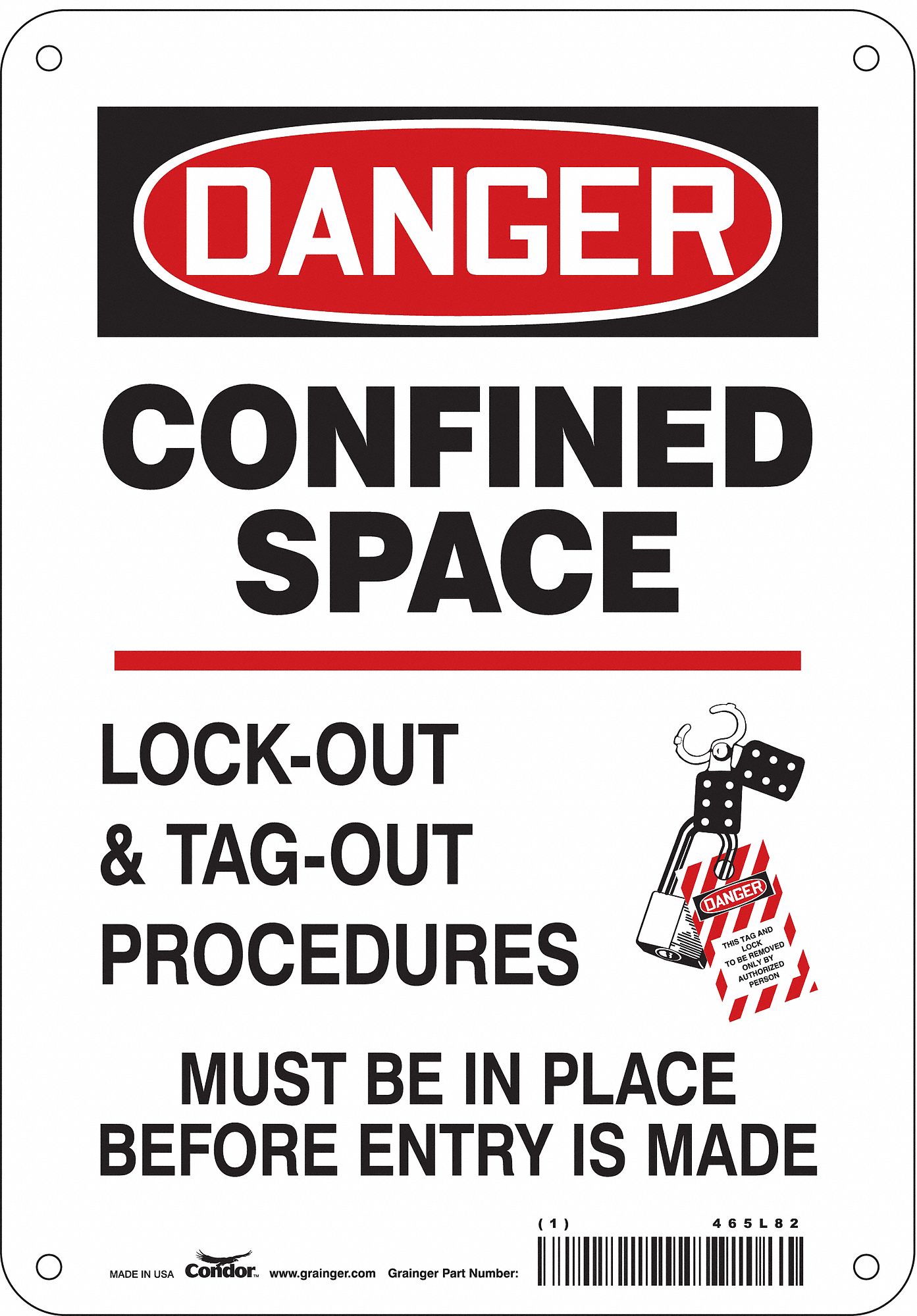 Safety Sign: Aluminum, Mounting Holes Sign Mounting, 10 in x 7 in Nominal Sign Size, 0.032 in Thick