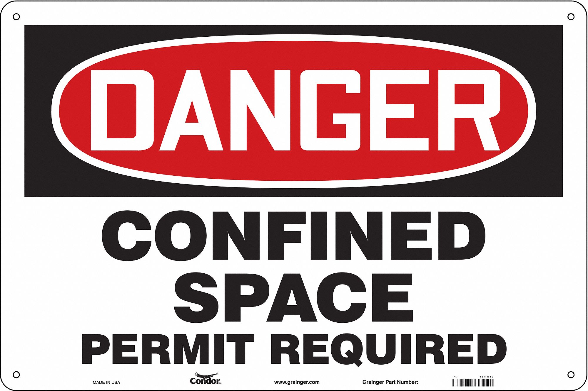 Safety Sign, 24 in x 36 in, Polyethylene