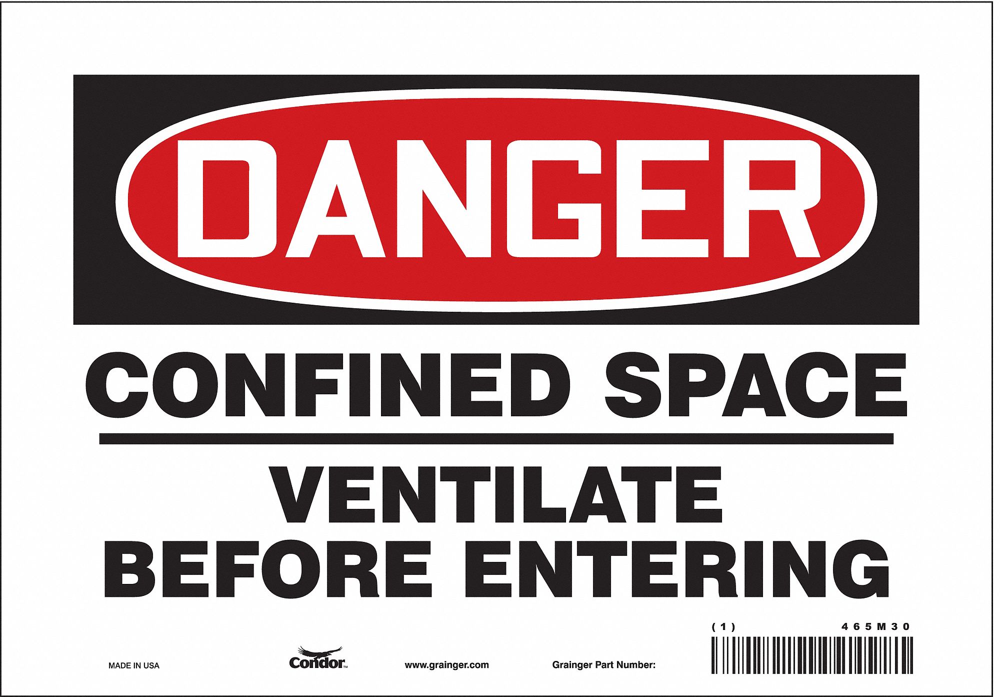 Safety Sign, 7 in x 10 in, Vinyl