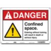 Danger: Confined Space. Entering Without Training Will Result In Death Or Serious Injury. Signs