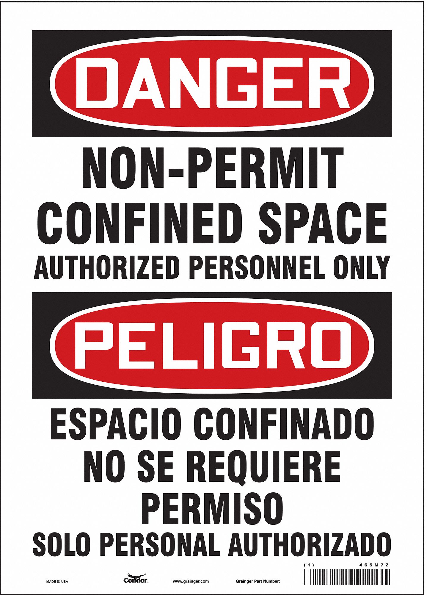 Safety Sign: Vinyl, Adhesive Sign Mounting, 14 in x 10 in Nominal Sign Size, Not Retroreflective