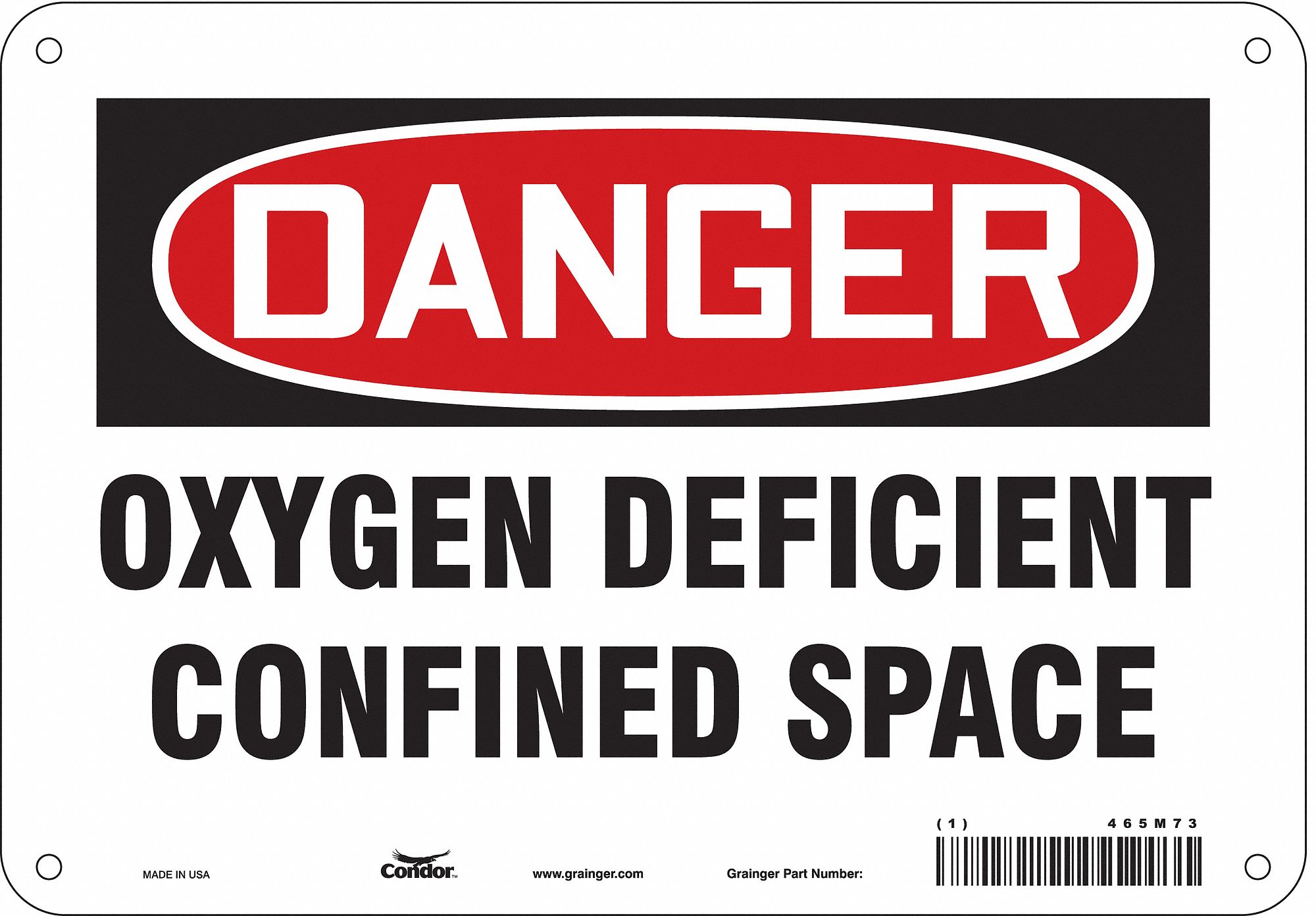 Safety Sign: Aluminum, Mounting Holes Sign Mounting, 7 in x 10 in Nominal Sign Size, 0.032 in Thick