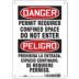 Danger/Peligro: Permit Required Confined Space Do Not Enter/Prohibida La Entrada. Espacio Confinado. Se Reequiere Permiso. Signs