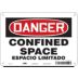 Danger: Confined Space/ Espacio Limitado Signs