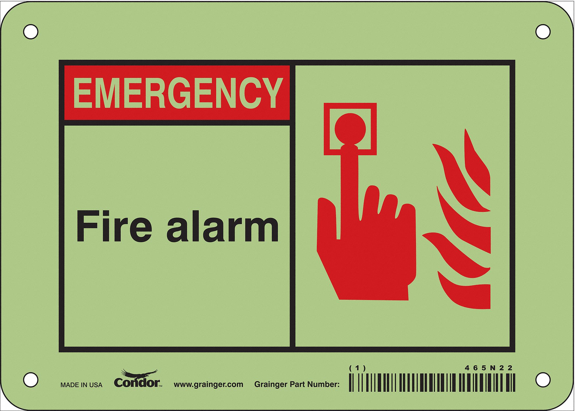 Safety Sign: Polyethylene, Mounting Holes Sign Mounting, 5 in x 7 in Nominal Sign Size