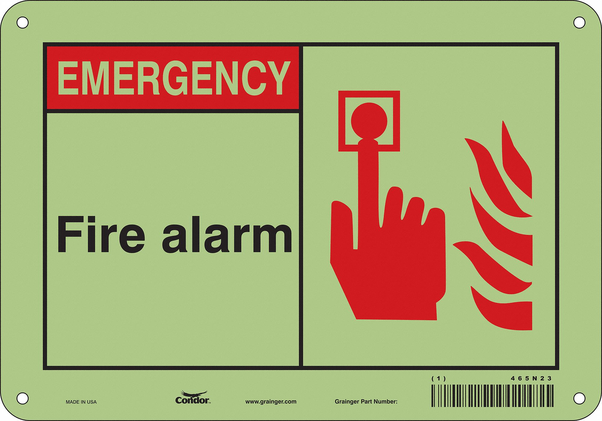 Safety Sign: Polyethylene, Mounting Holes Sign Mounting, 7 in x 10 in Nominal Sign Size, No Header