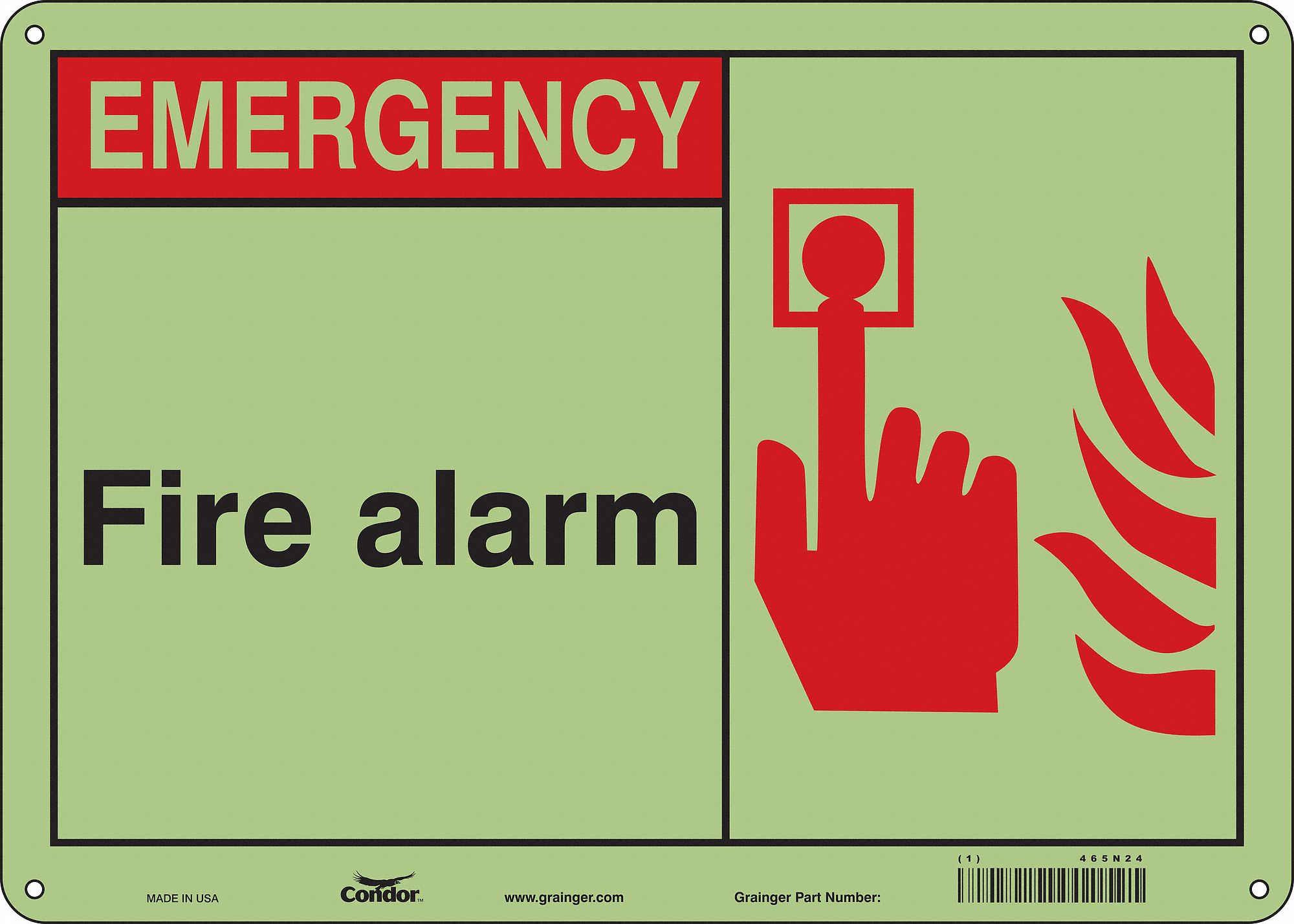 Safety Sign: Polyethylene, Mounting Holes Sign Mounting, 10 in x 14 in Nominal Sign Size, No Header