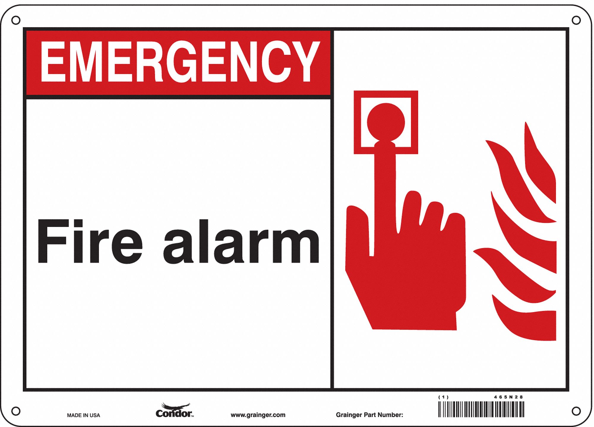 Safety Sign: Polyethylene, Mounting Holes Sign Mounting, 10 in x 14 in Nominal Sign Size, No Header