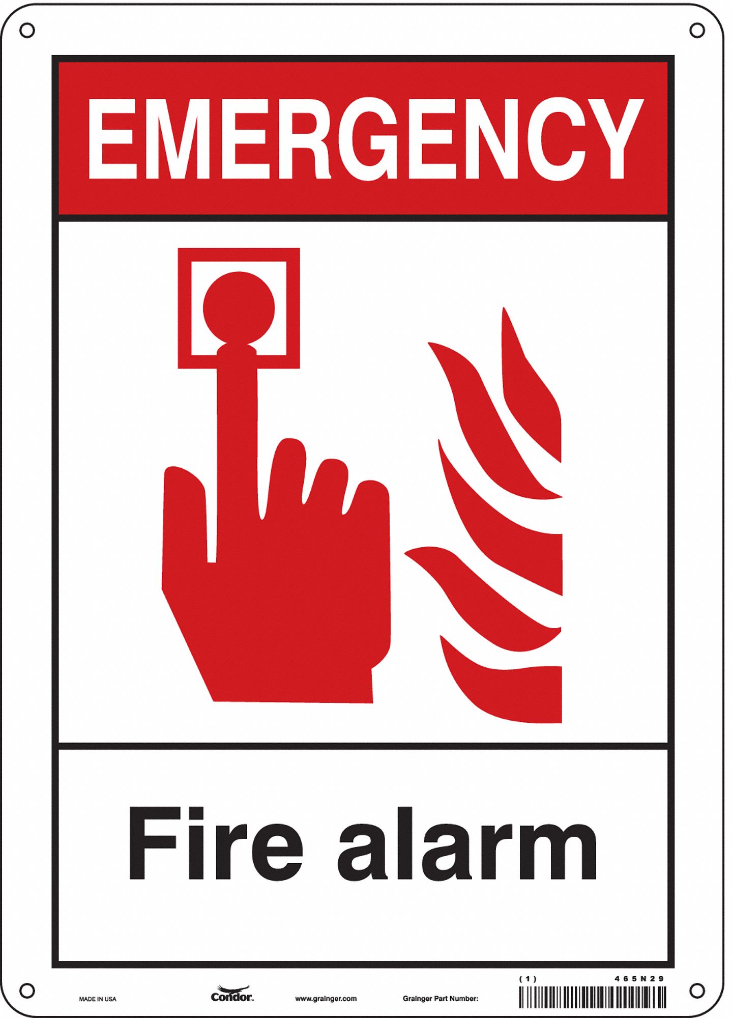 Safety Sign: Polyethylene, Mounting Holes Sign Mounting, 14 in x 10 in Nominal Sign Size