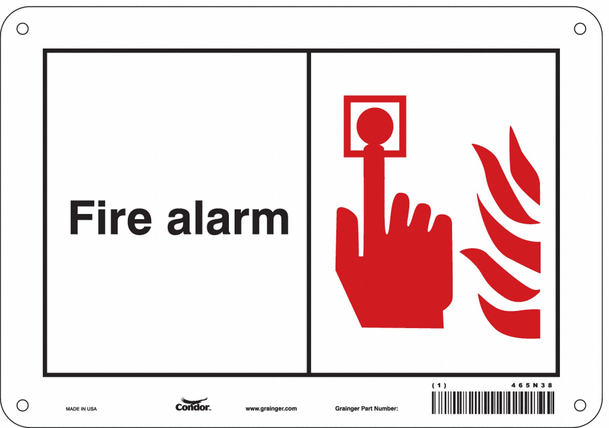 Safety Sign: Aluminum, Mounting Holes Sign Mounting, 7 in x 10 in Nominal Sign Size, 0.032 in Thick