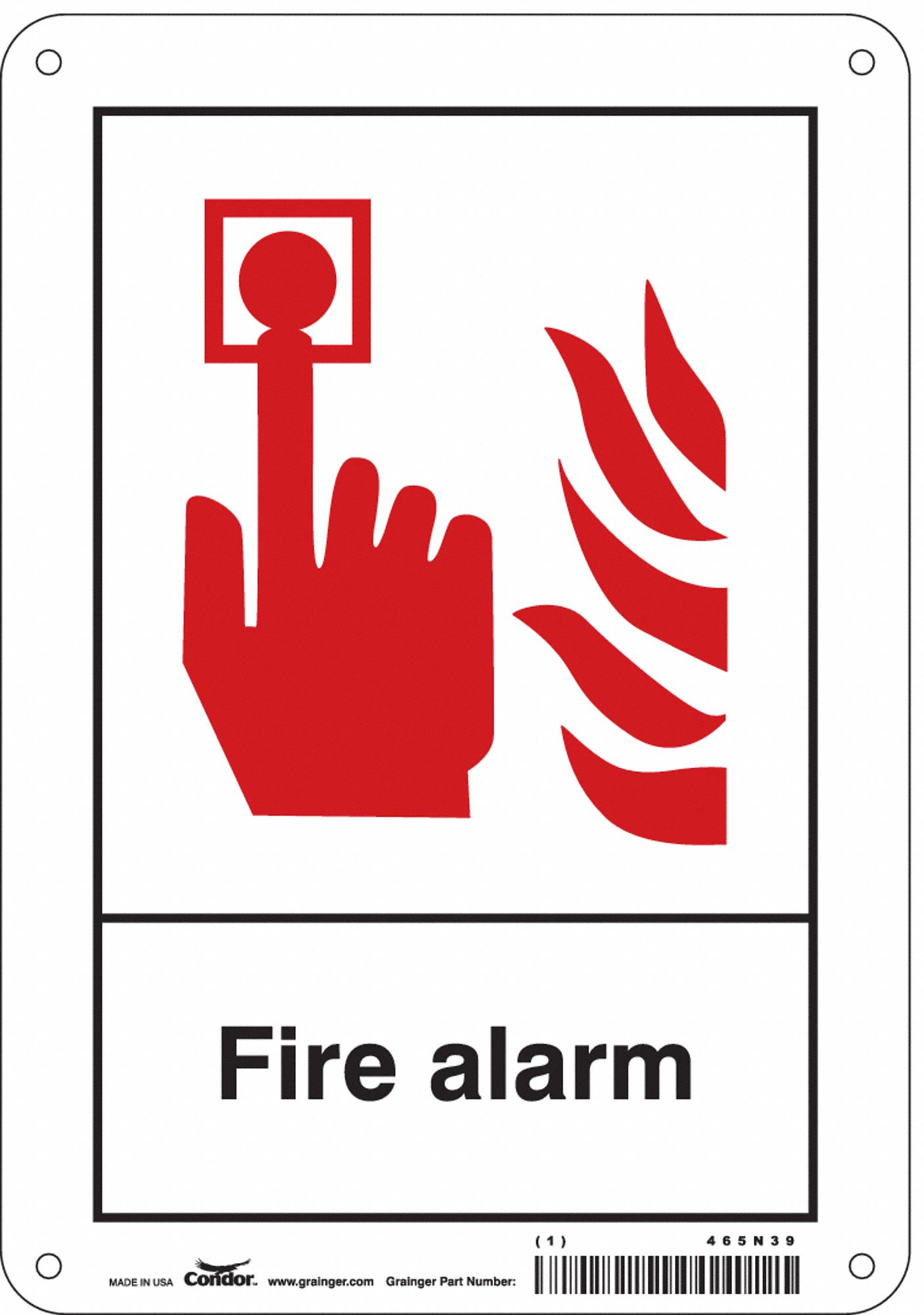Safety Sign: Aluminum, Mounting Holes Sign Mounting, 10 in x 7 in Nominal Sign Size, 0.032 in Thick