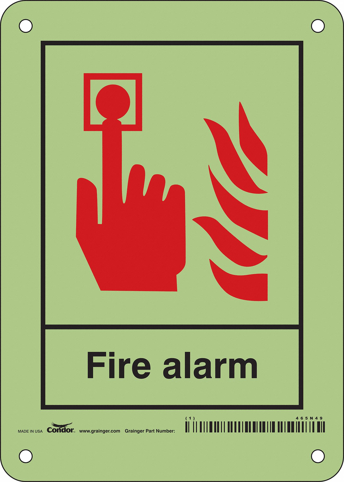 Safety Sign: Polyethylene, Mounting Holes Sign Mounting, 7 in x 5 in Nominal Sign Size