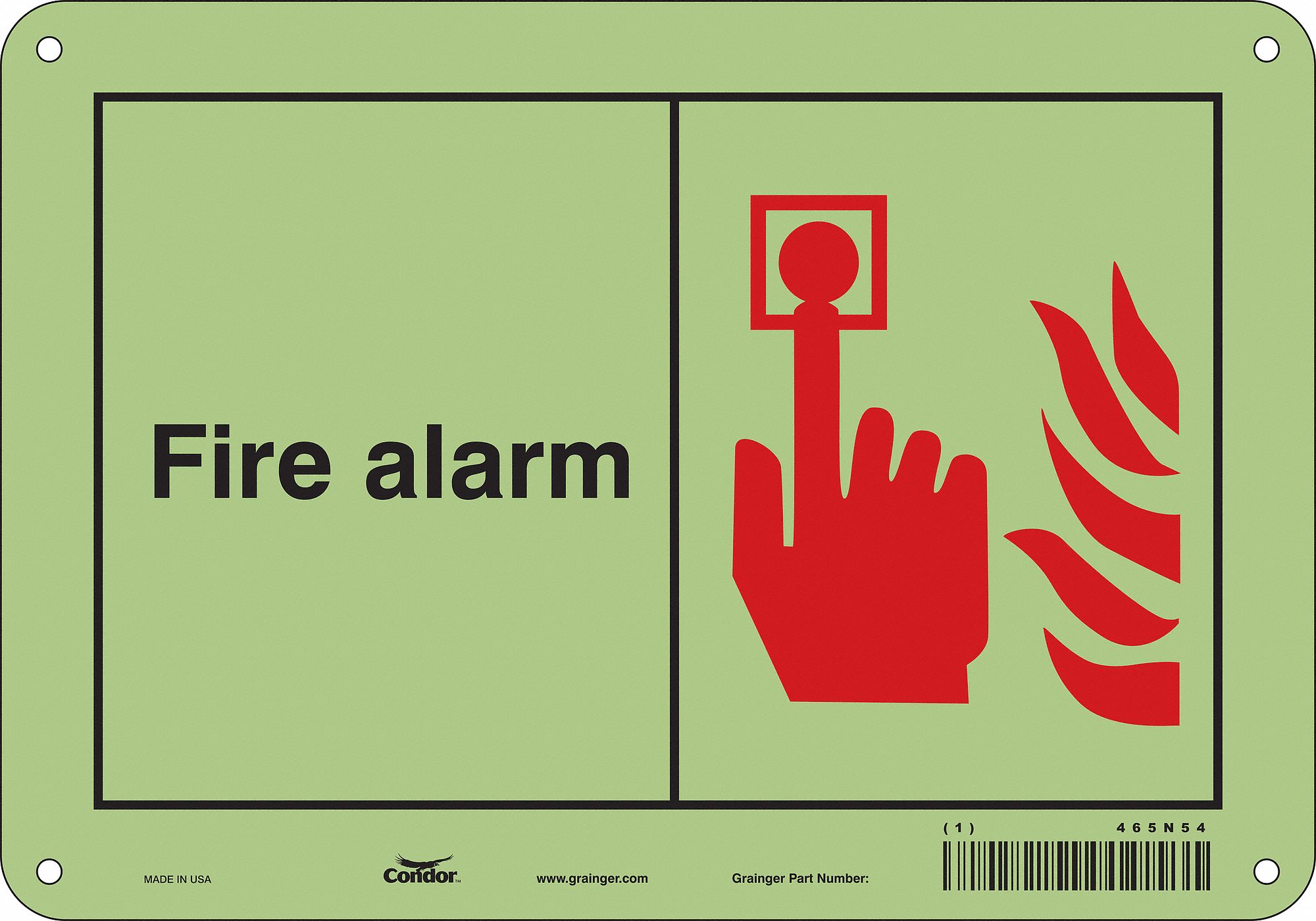 Safety Sign: Aluminum, Mounting Holes Sign Mounting, 7 in x 10 in Nominal Sign Size, 0.04 in Thick