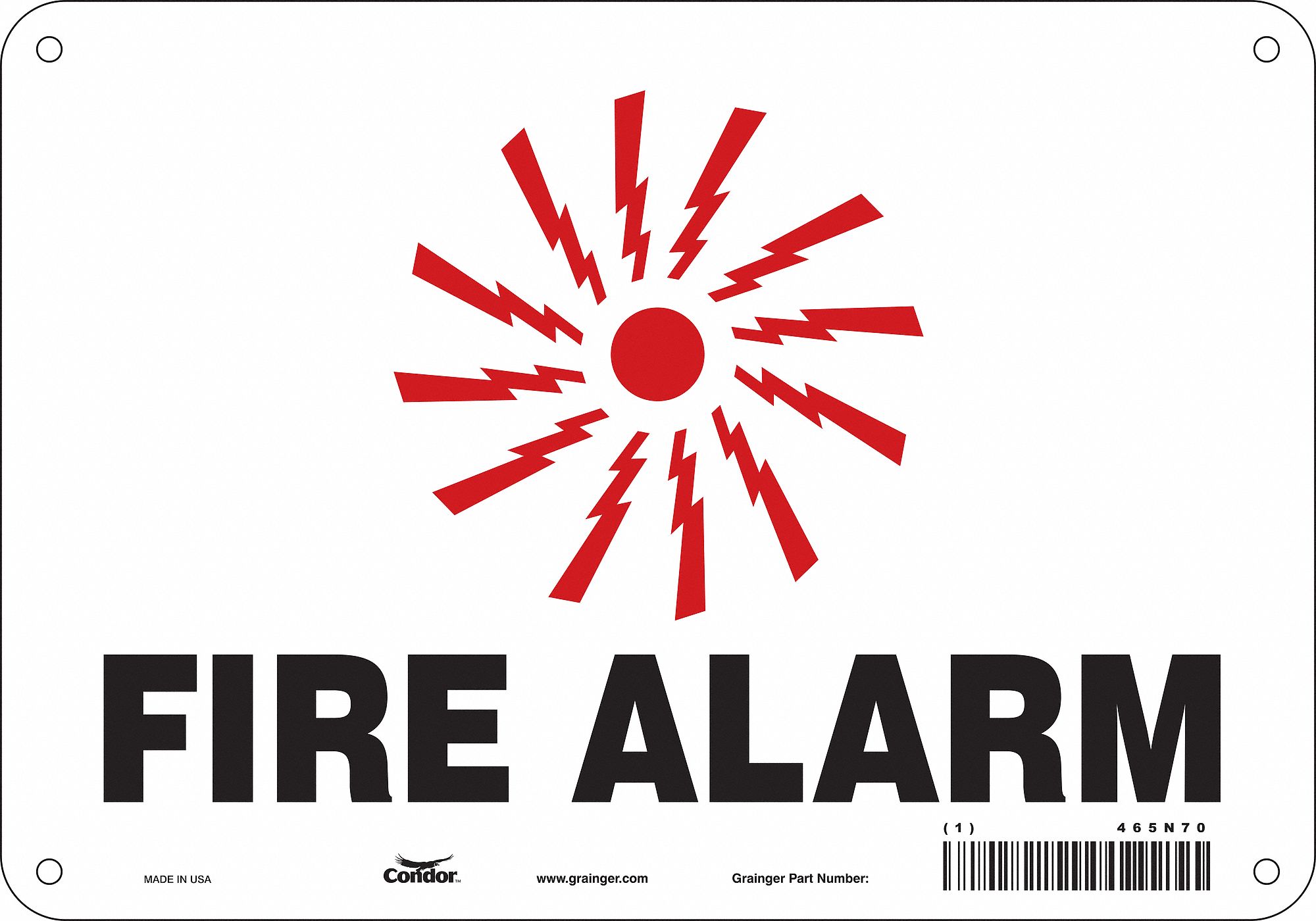 Safety Sign: Aluminum, Mounting Holes Sign Mounting, 7 in x 10 in Nominal Sign Size, 0.032 in Thick