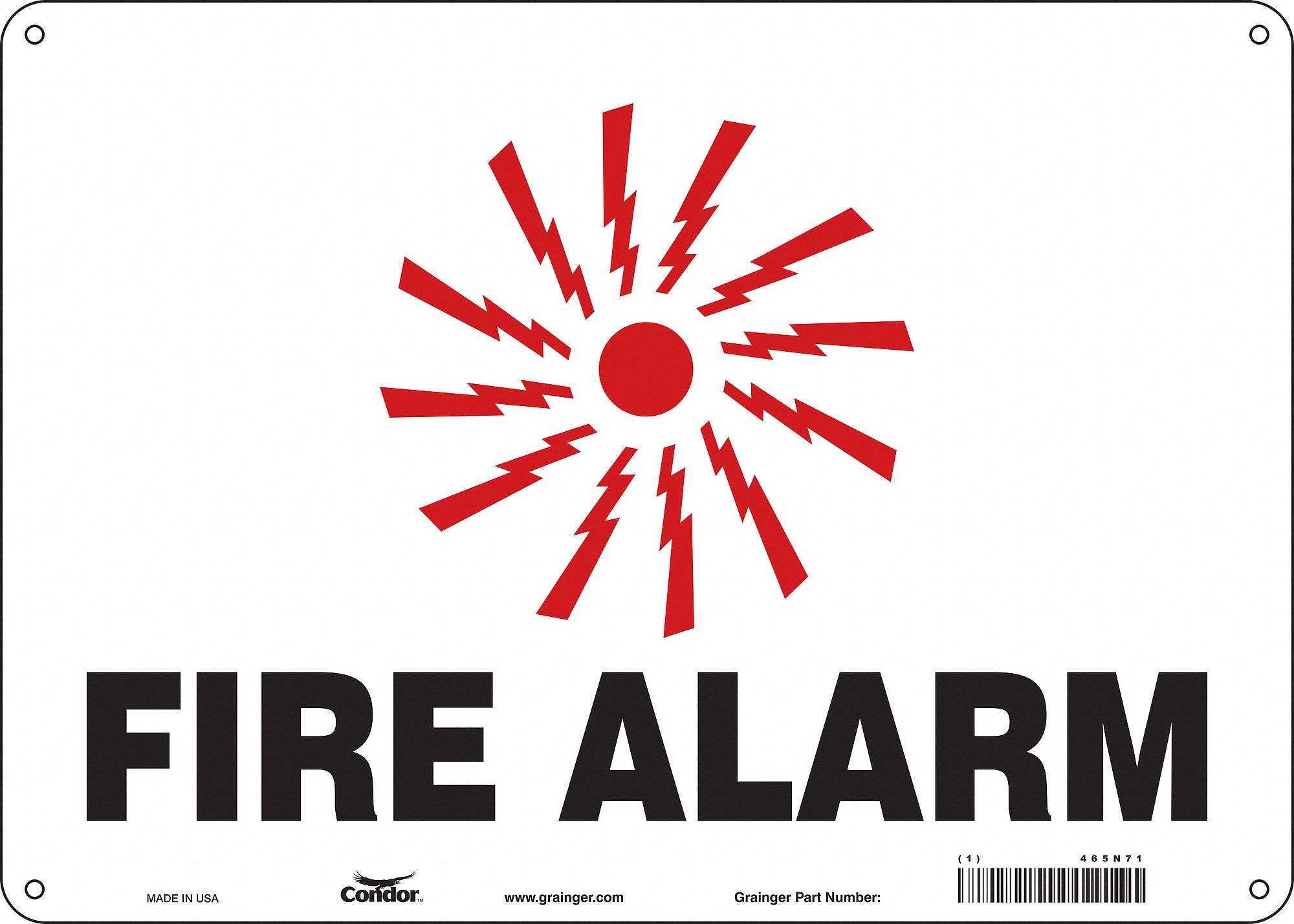 Safety Sign: Aluminum, Mounting Holes Sign Mounting, 10 in x 14 in Nominal Sign Size, 0.032 in Thick
