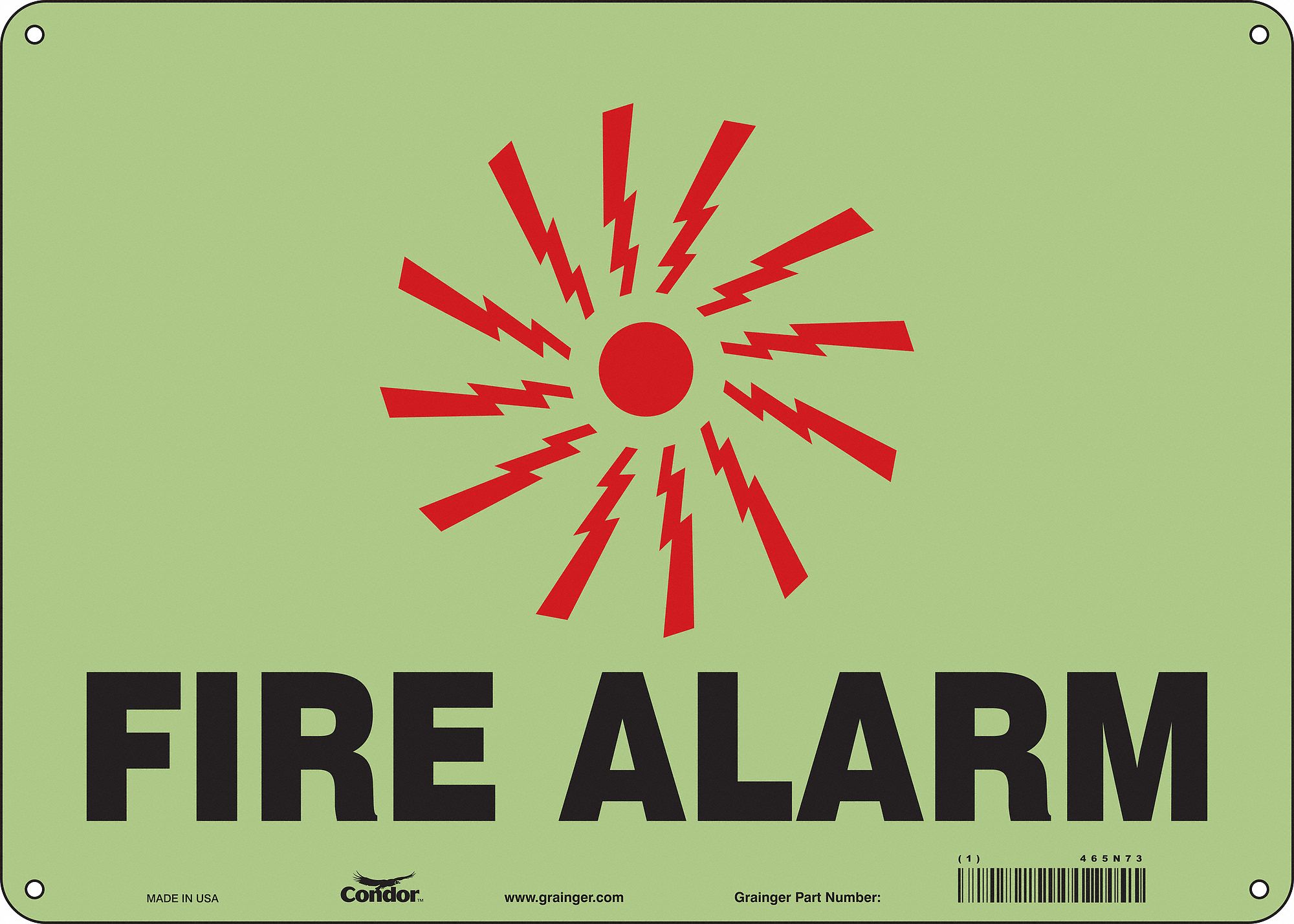 Safety Sign: Glow Vinyl, Adhesive Sign Mounting, 10 in x 14 in Nominal Sign Size, Glow In The Dark