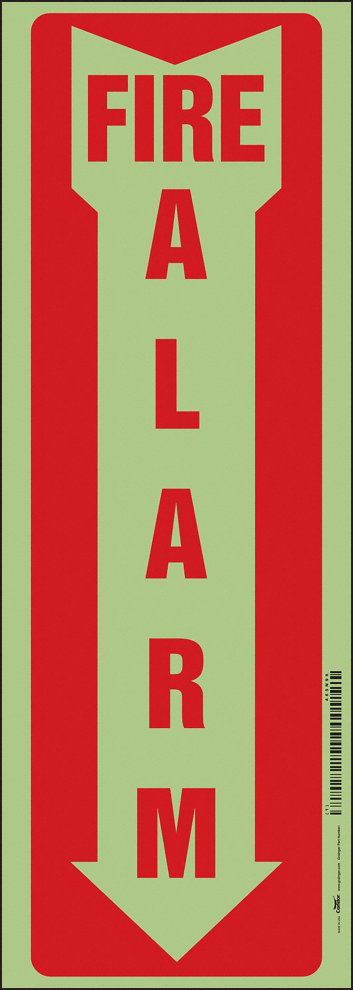 Safety Sign, 14 in x 5 in, Glow Vinyl