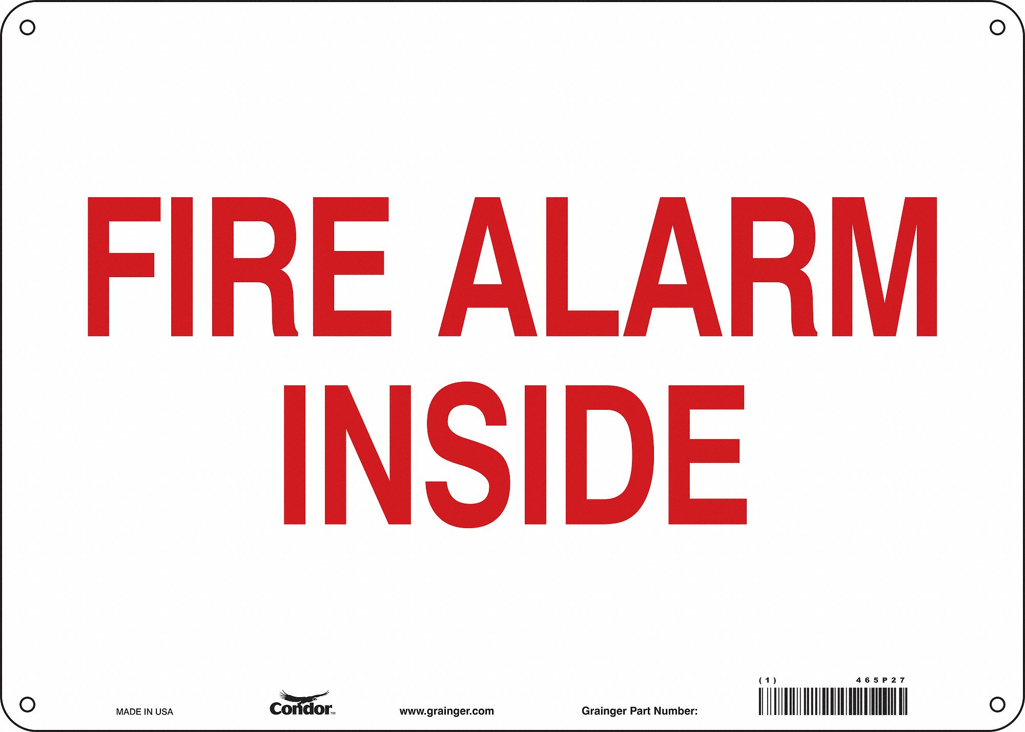 Safety Sign: Aluminum, Mounting Holes Sign Mounting, 10 in x 14 in Nominal Sign Size, 0.032 in Thick