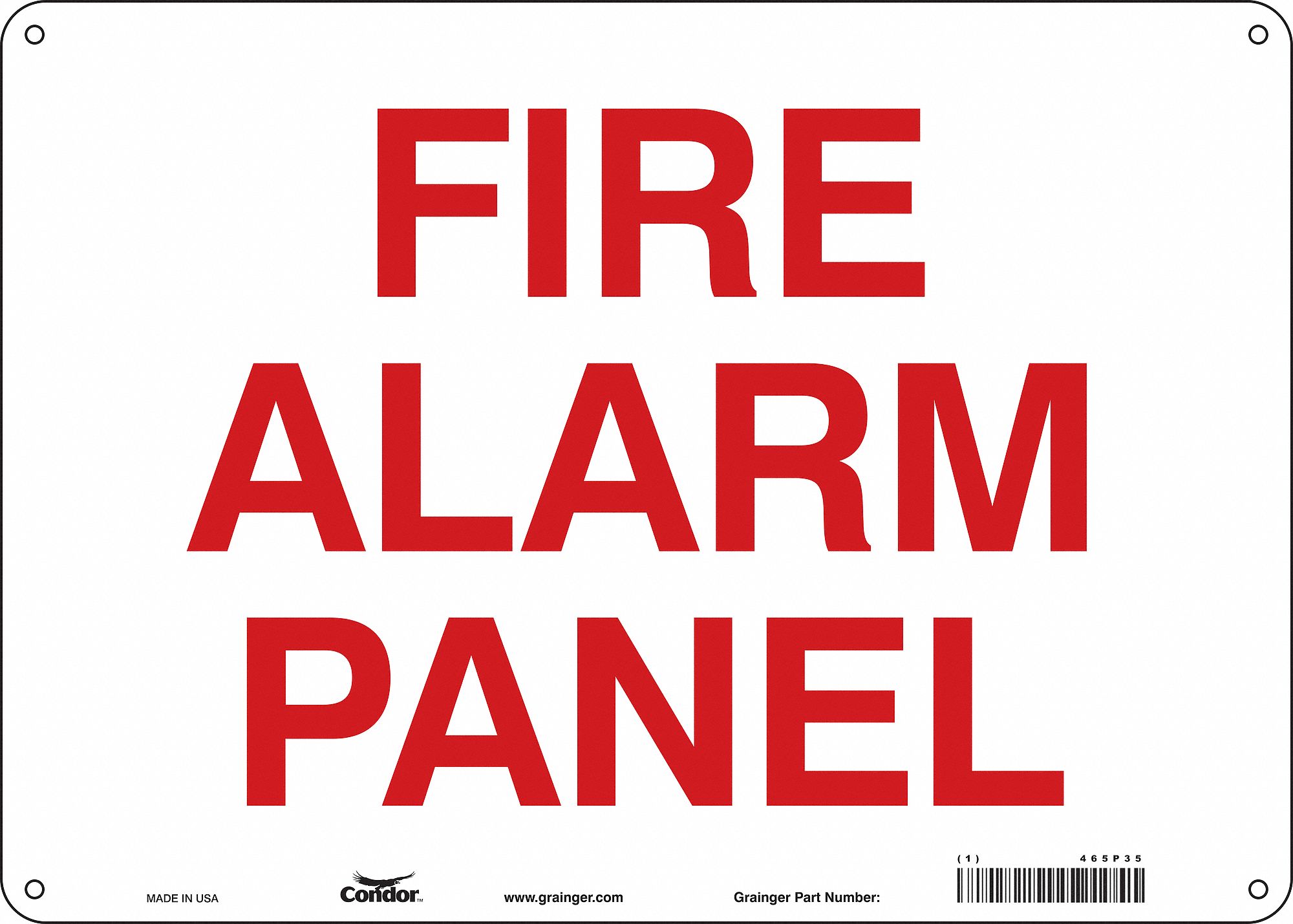 Safety Sign: Polyethylene, Mounting Holes Sign Mounting, 10 in x 14 in Nominal Sign Size