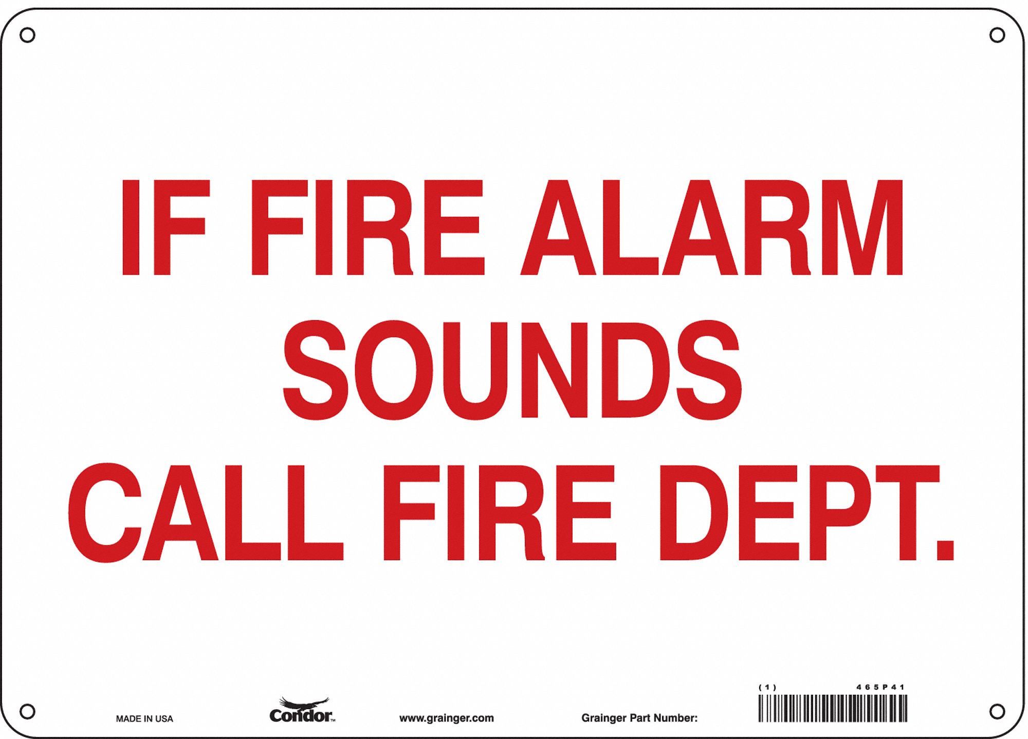 Safety Sign: Polyethylene, Mounting Holes Sign Mounting, 10 in x 14 in Nominal Sign Size, No Header