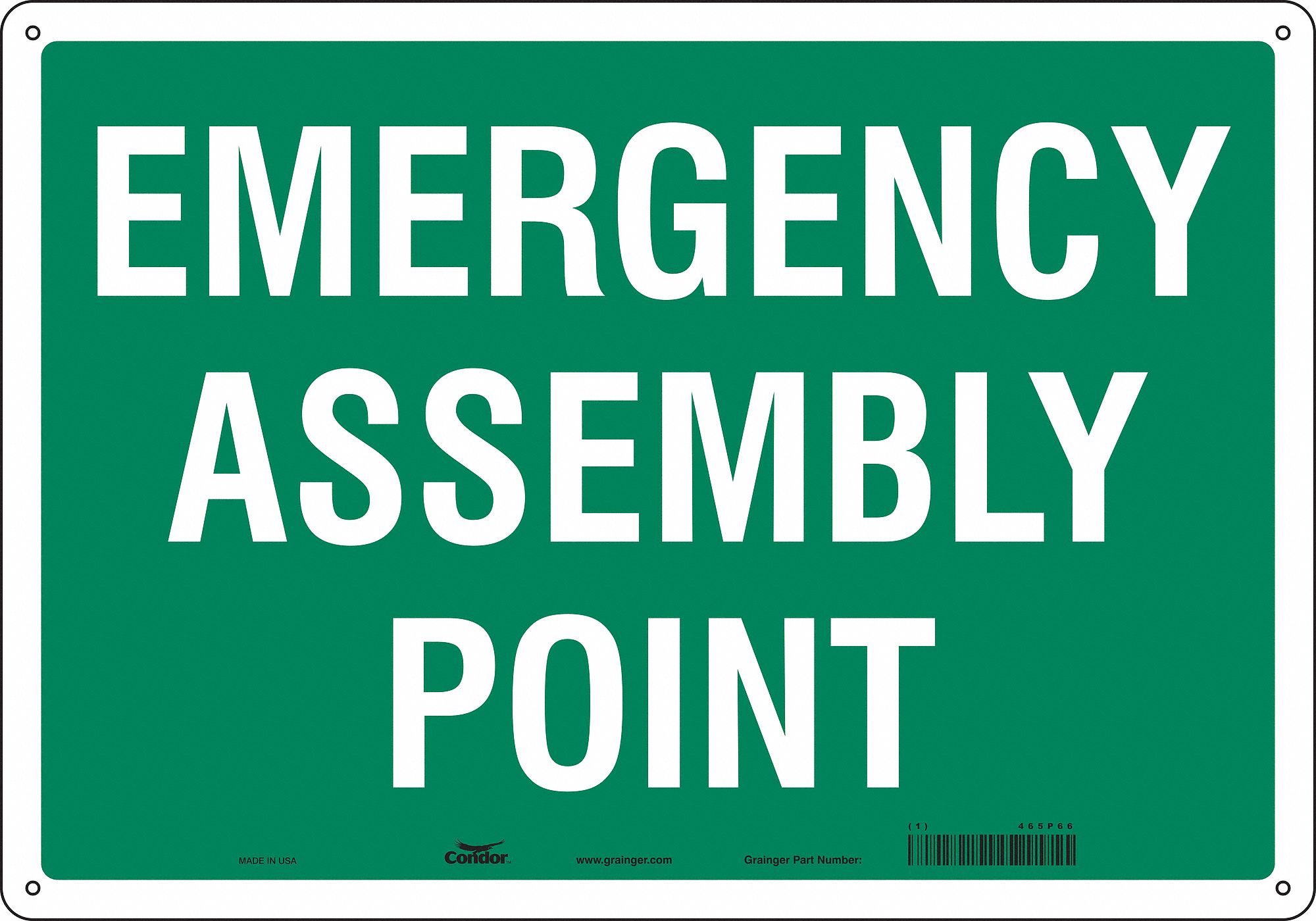 Safety Sign: Aluminum, Mounting Holes Sign Mounting, 14 in x 20 in Nominal Sign Size, 0.032 in Thick