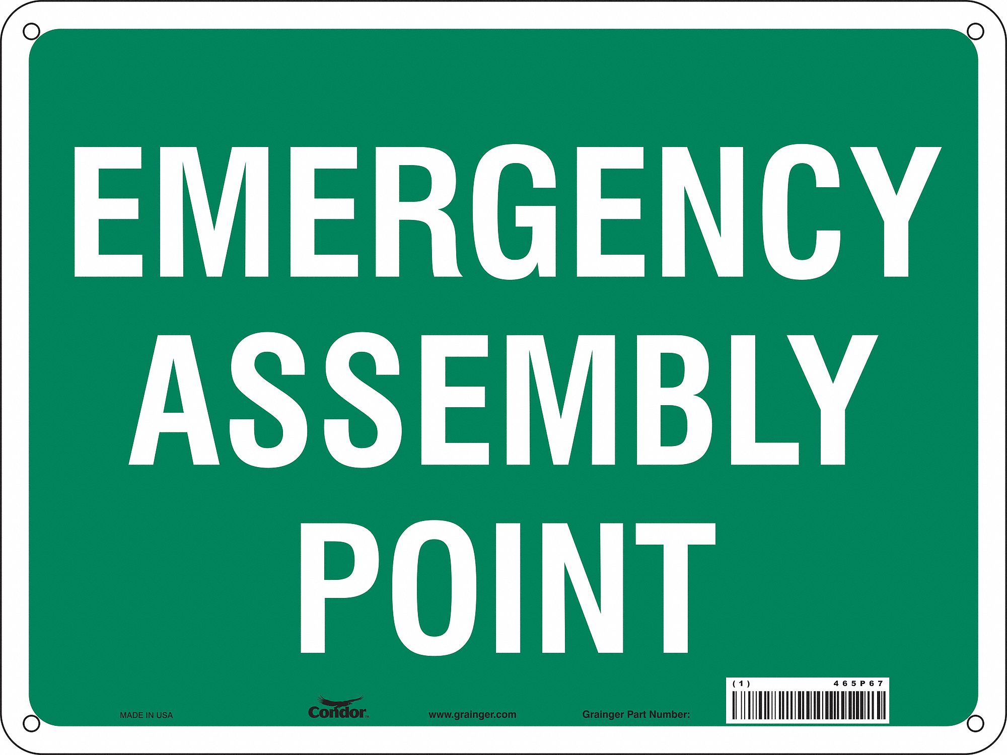 Safety Sign: Aluminum, Mounting Holes Sign Mounting, 18 in x 24 in Nominal Sign Size, 0.032 in Thick