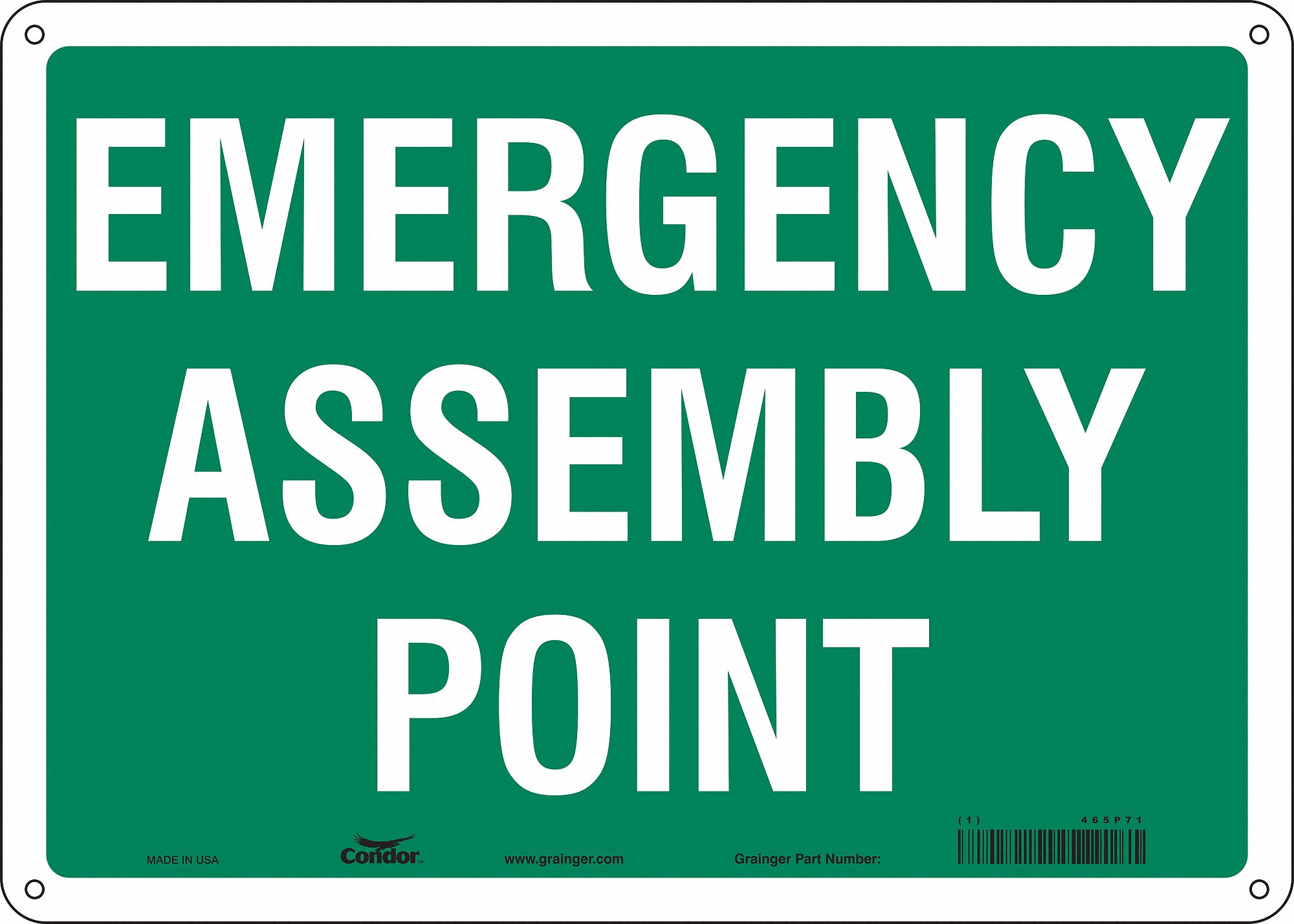Safety Sign: Polyethylene, Mounting Holes Sign Mounting, 10 in x 14 in Nominal Sign Size, No Header