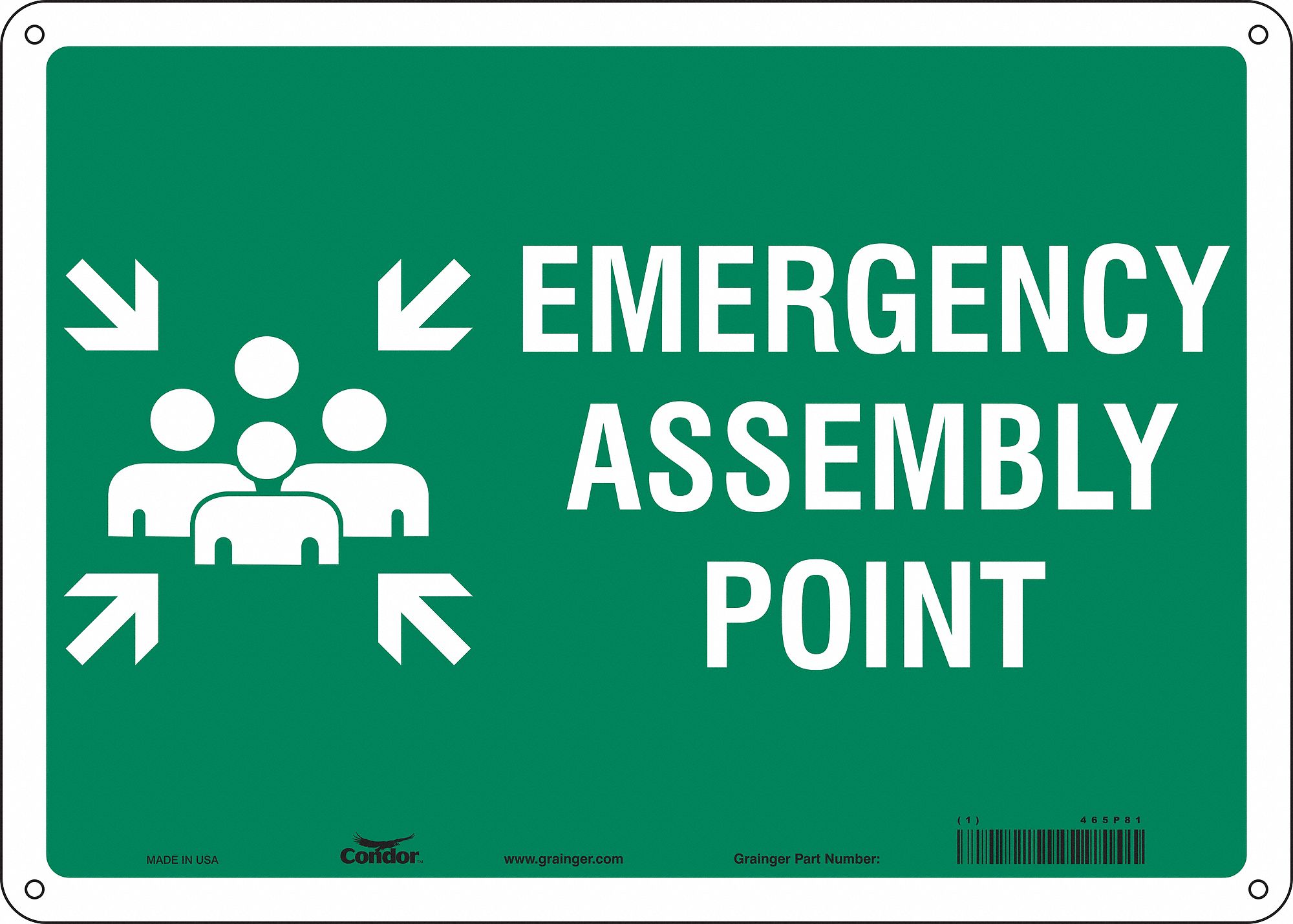 Safety Sign: Polyethylene, Mounting Holes Sign Mounting, 10 in x 14 in Nominal Sign Size, No Header