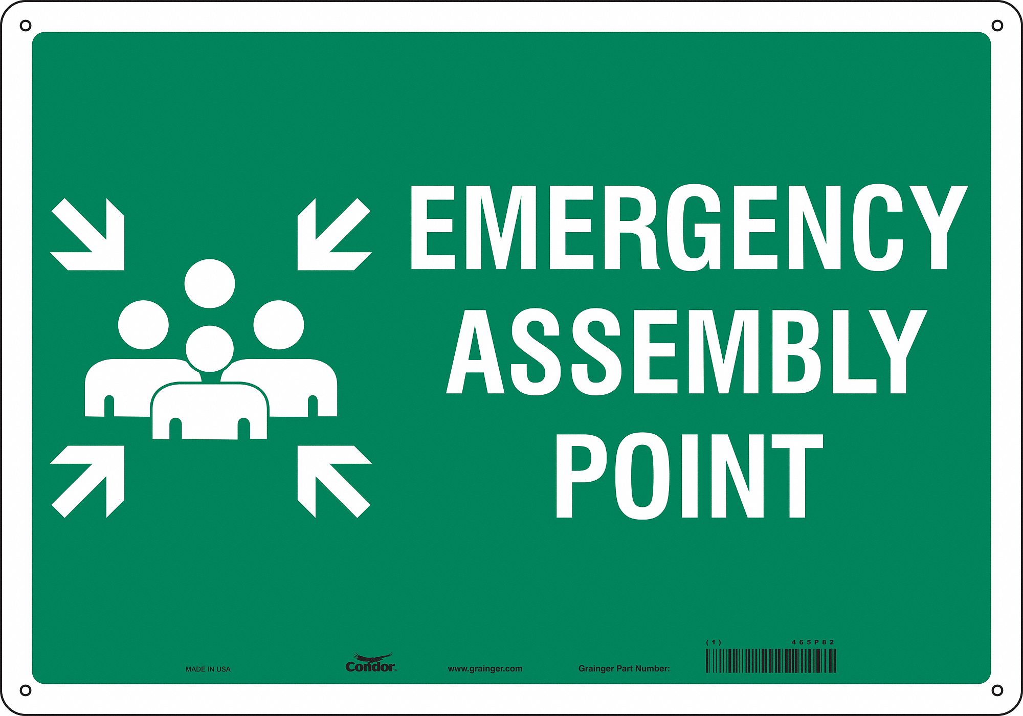 Safety Sign: Polyethylene, Mounting Holes Sign Mounting, 14 in x 20 in Nominal Sign Size, No Header