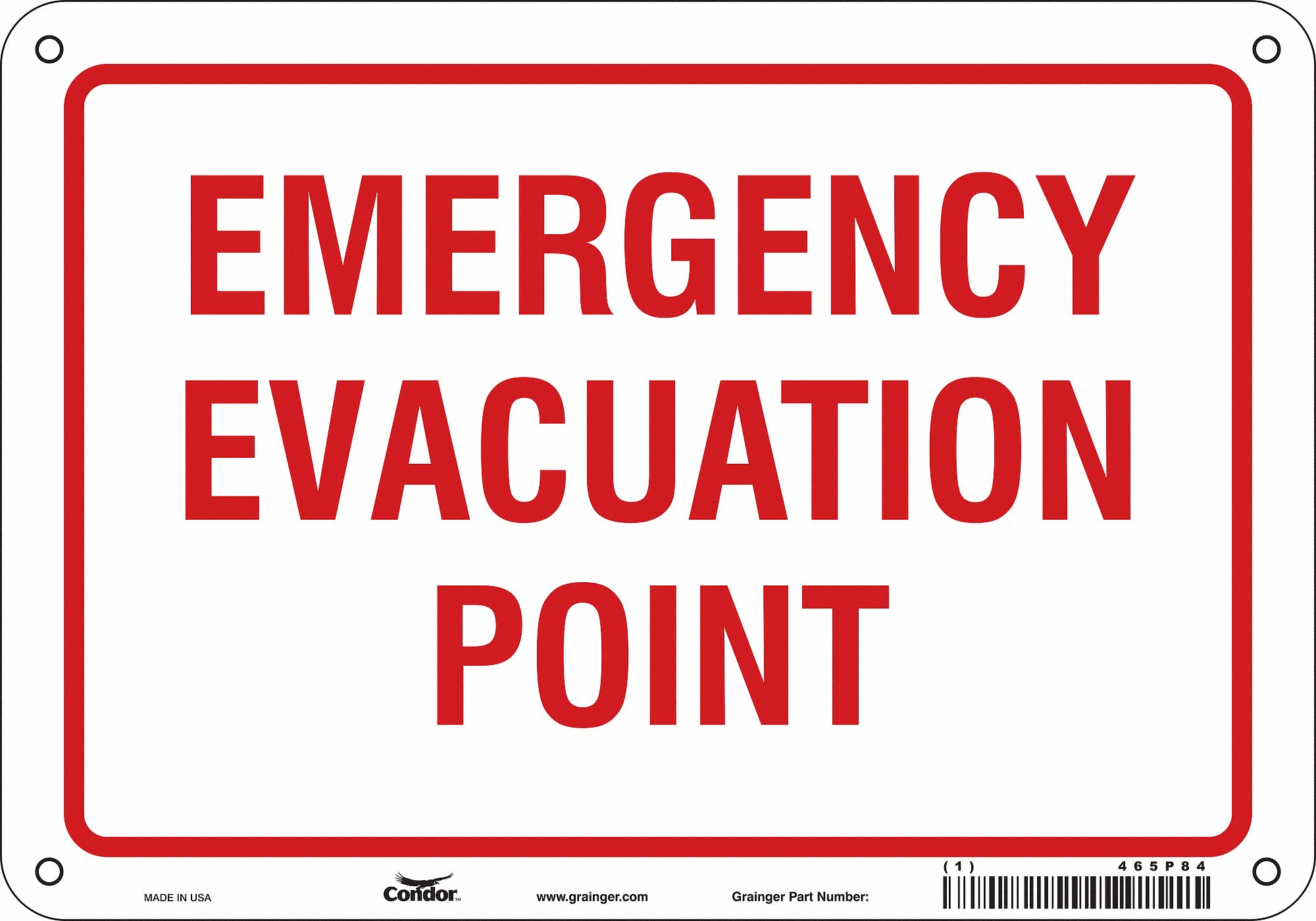 Safety Sign: Aluminum, Mounting Holes Sign Mounting, 7 in x 10 in Nominal Sign Size, 0.032 in Thick