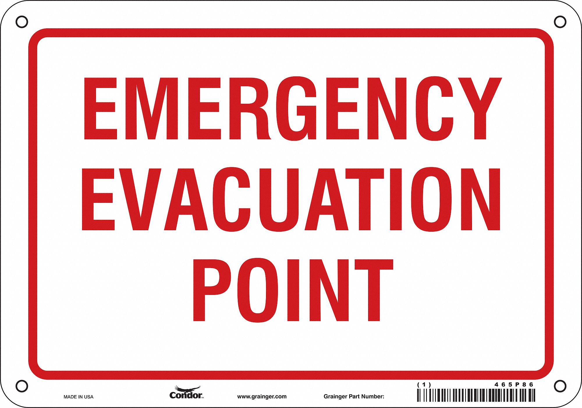Safety Sign: Polyethylene, Mounting Holes Sign Mounting, 7 in x 10 in Nominal Sign Size, No Header