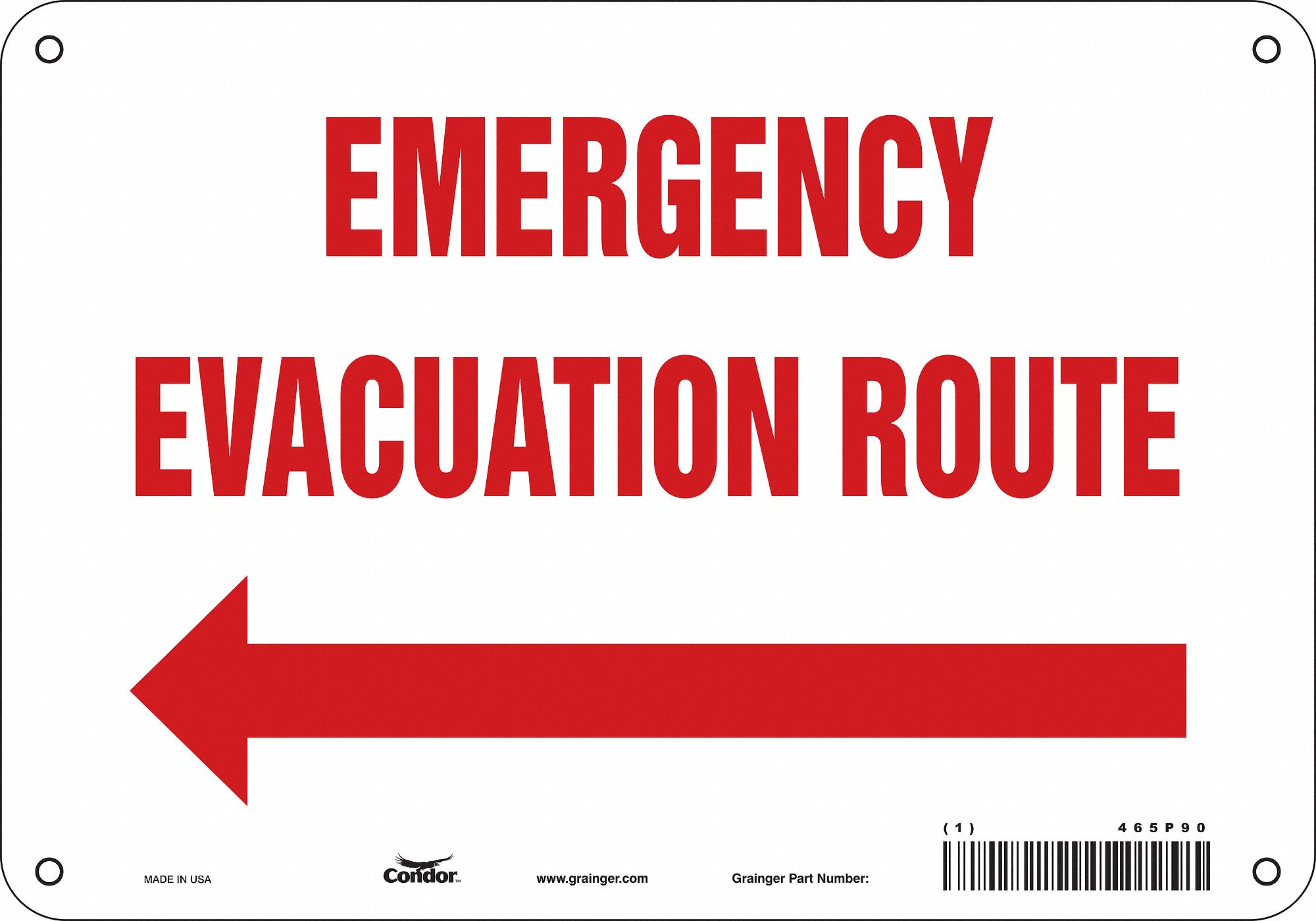 Safety Sign: Aluminum, Mounting Holes Sign Mounting, 7 in x 10 in Nominal Sign Size, 0.032 in Thick