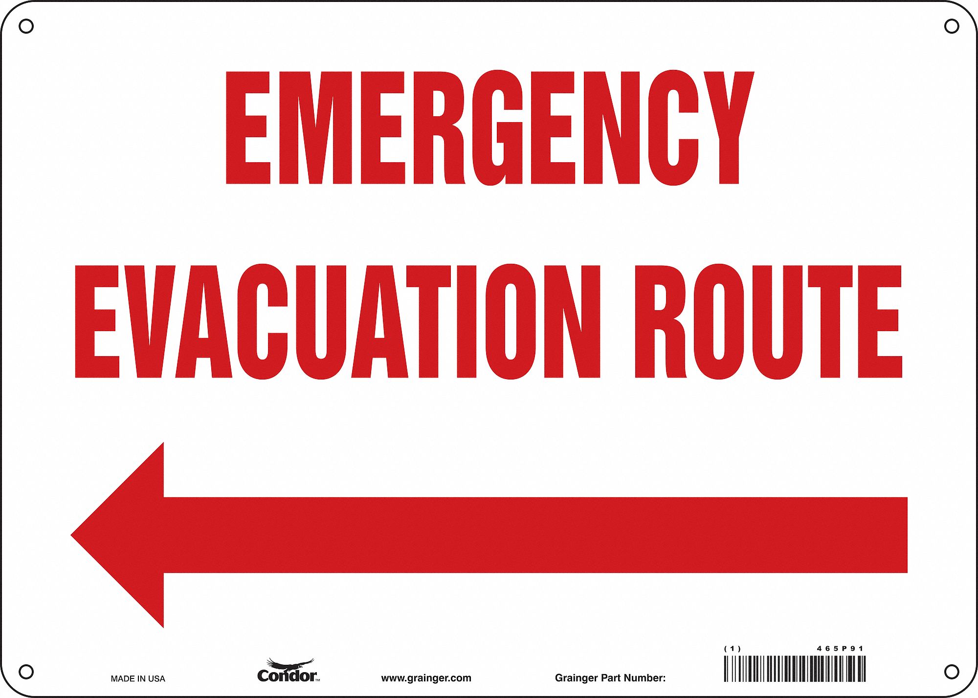 Safety Sign: Aluminum, Mounting Holes Sign Mounting, 10 in x 14 in Nominal Sign Size, 0.032 in Thick