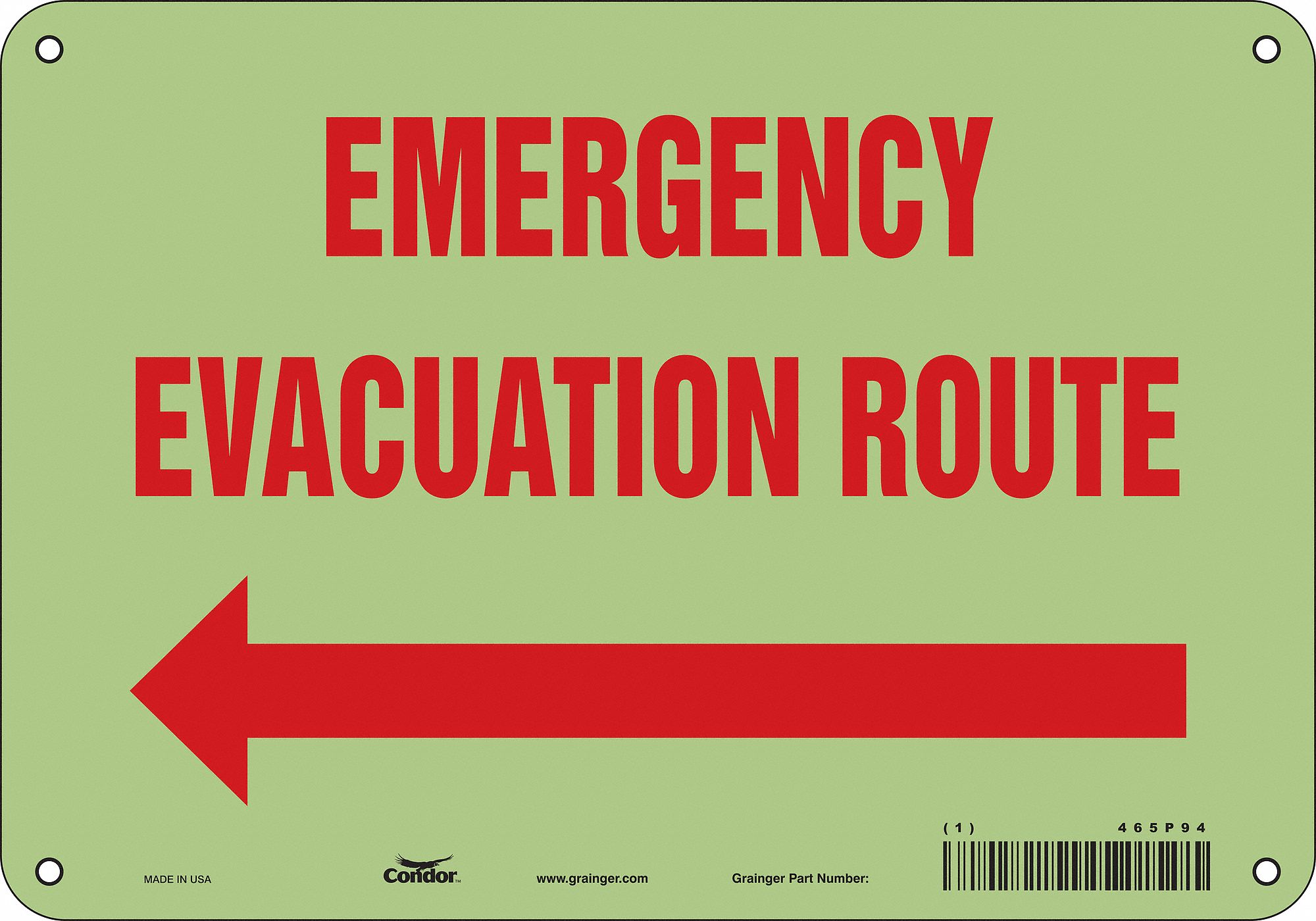 Safety Sign: Polyethylene, Mounting Holes Sign Mounting, 7 in x 10 in Nominal Sign Size