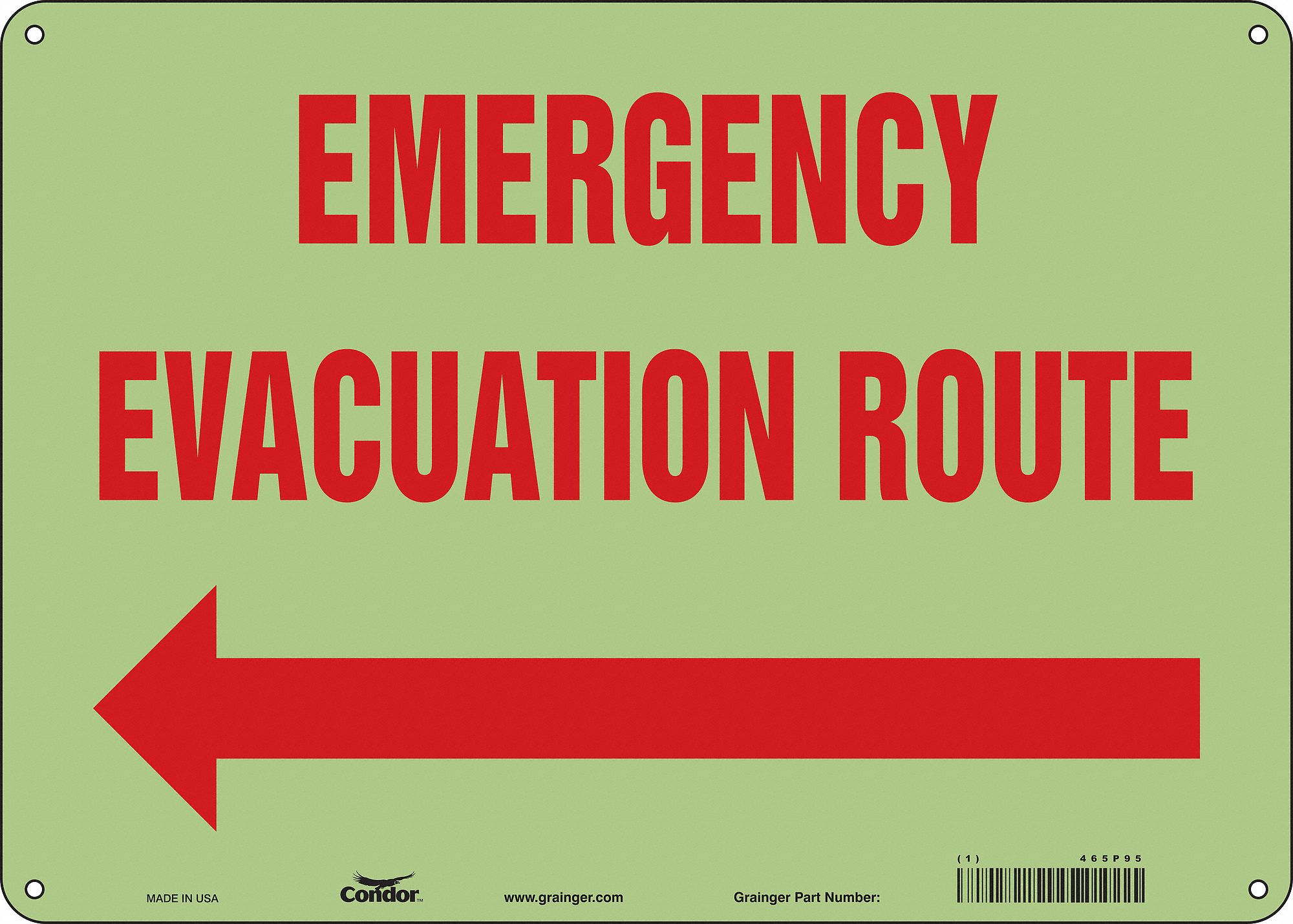 Safety Sign: Polyethylene, Mounting Holes Sign Mounting, 10 in x 14 in Nominal Sign Size