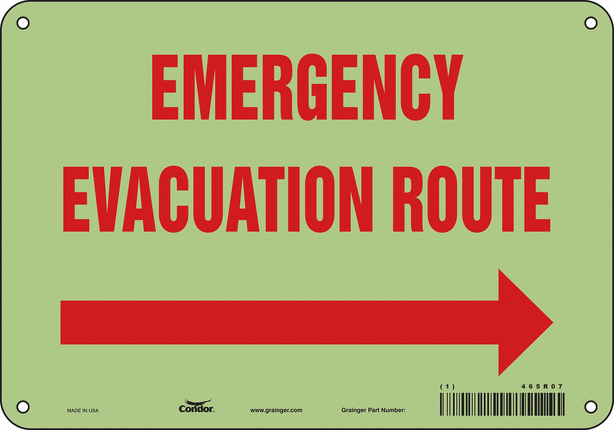 Safety Sign: Polyethylene, Mounting Holes Sign Mounting, 7 in x 10 in Nominal Sign Size