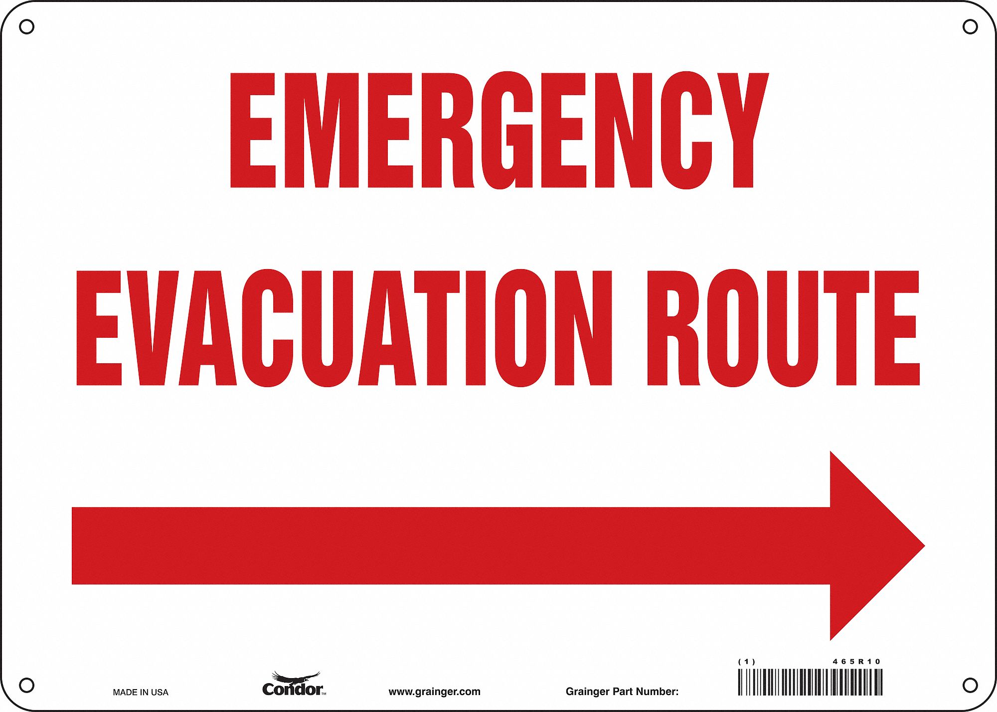 Safety Sign: Polyethylene, Mounting Holes Sign Mounting, 10 in x 14 in Nominal Sign Size