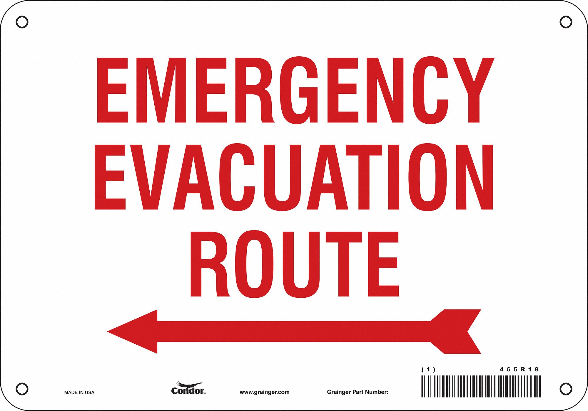 Safety Sign: Polyethylene, Mounting Holes Sign Mounting, 7 in x 10 in Nominal Sign Size