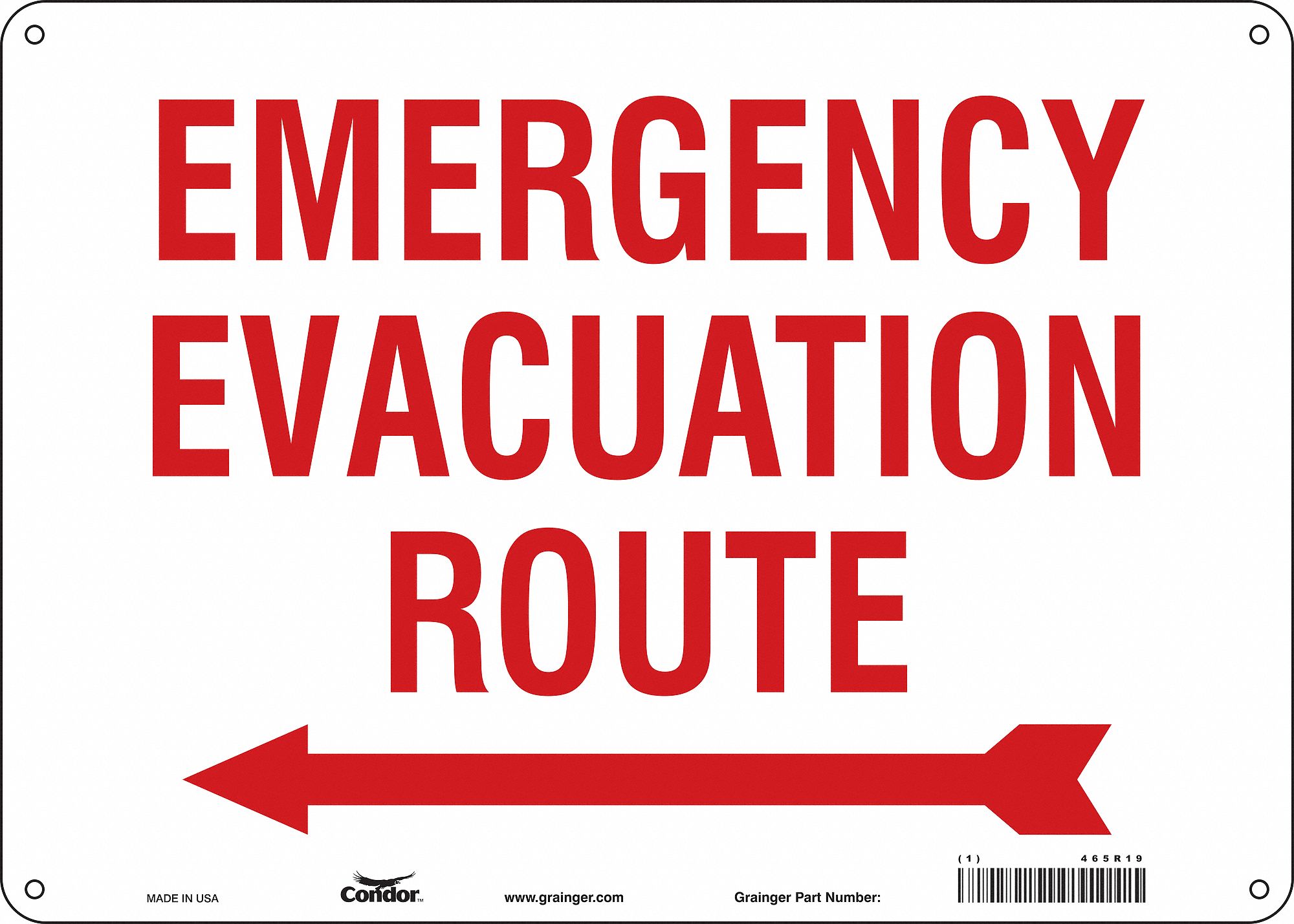 Safety Sign: Polyethylene, Mounting Holes Sign Mounting, 10 in x 14 in Nominal Sign Size