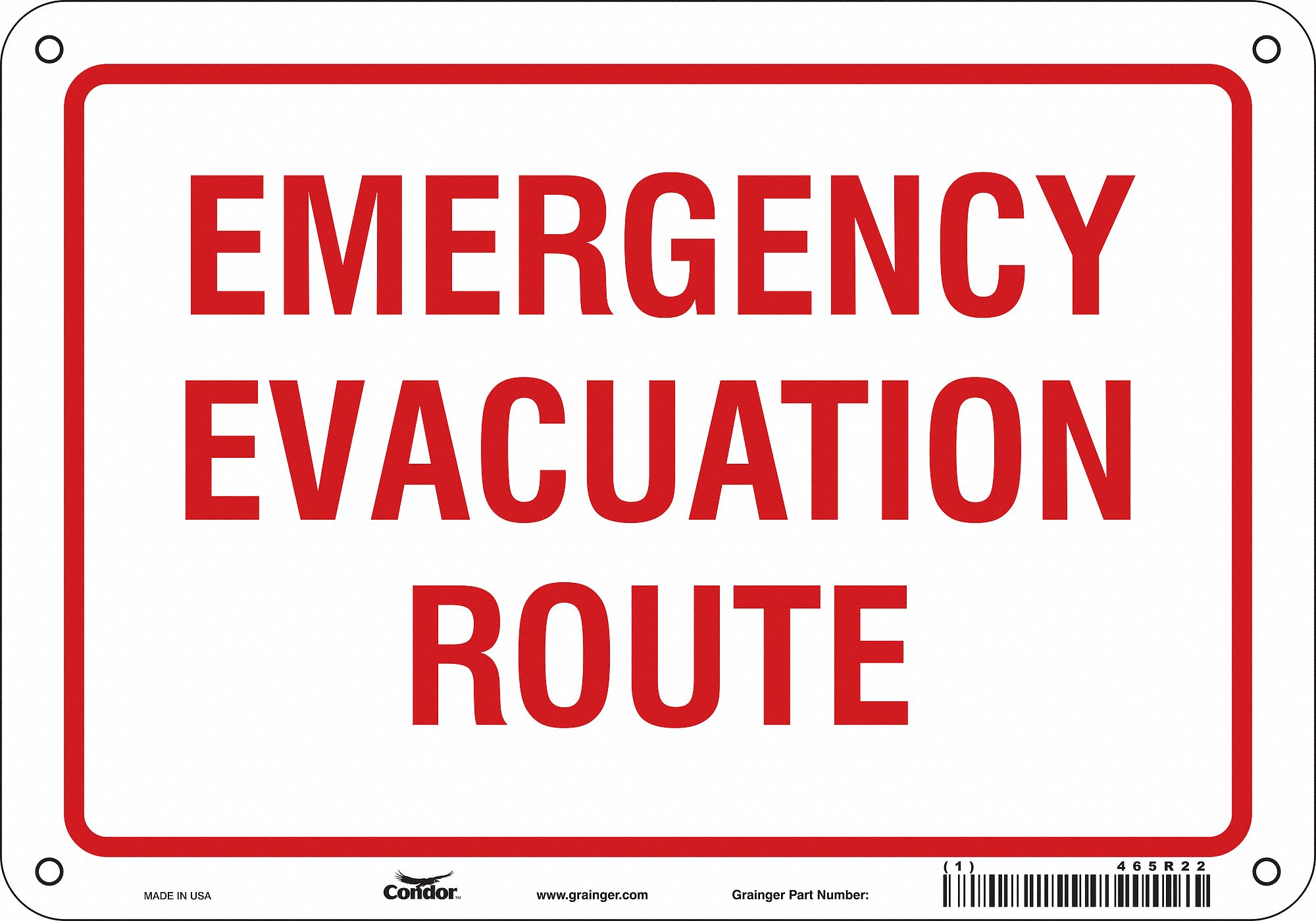Safety Sign: Aluminum, Mounting Holes Sign Mounting, 7 in x 10 in Nominal Sign Size, 0.032 in Thick