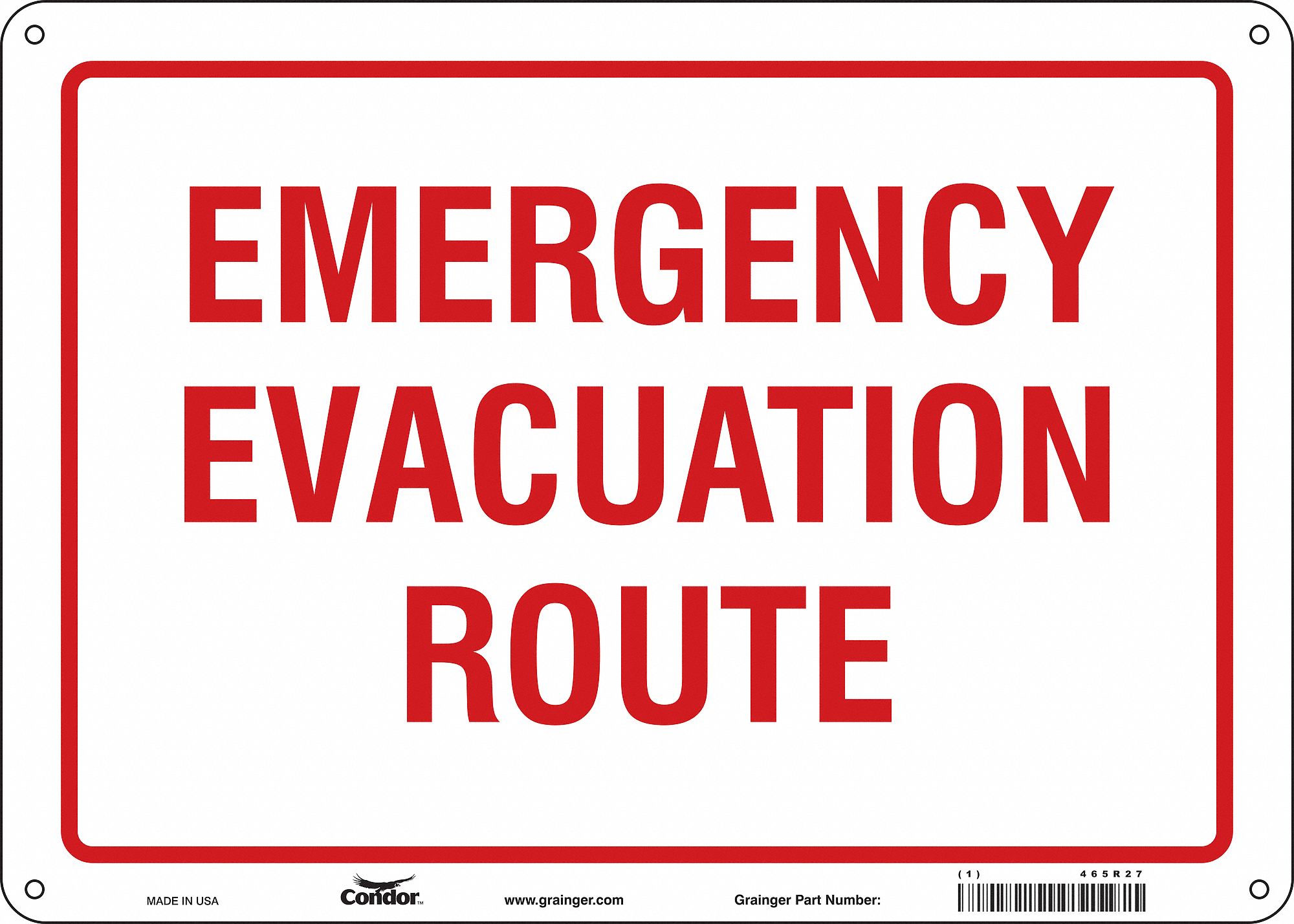 Safety Sign: Polyethylene, Mounting Holes Sign Mounting, 10 in x 14 in Nominal Sign Size
