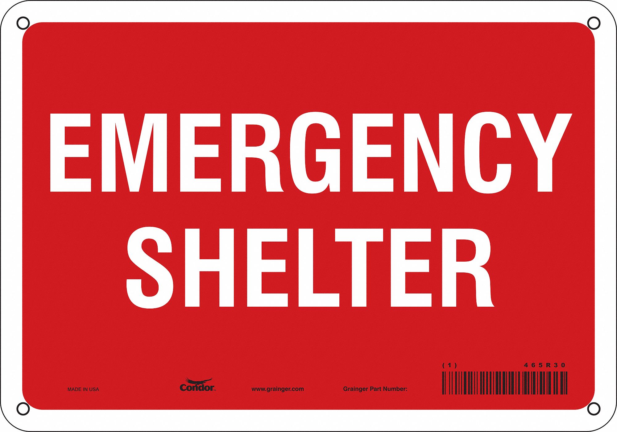 Safety Sign: Aluminum, Mounting Holes Sign Mounting, 7 in x 10 in Nominal Sign Size, 0.032 in Thick