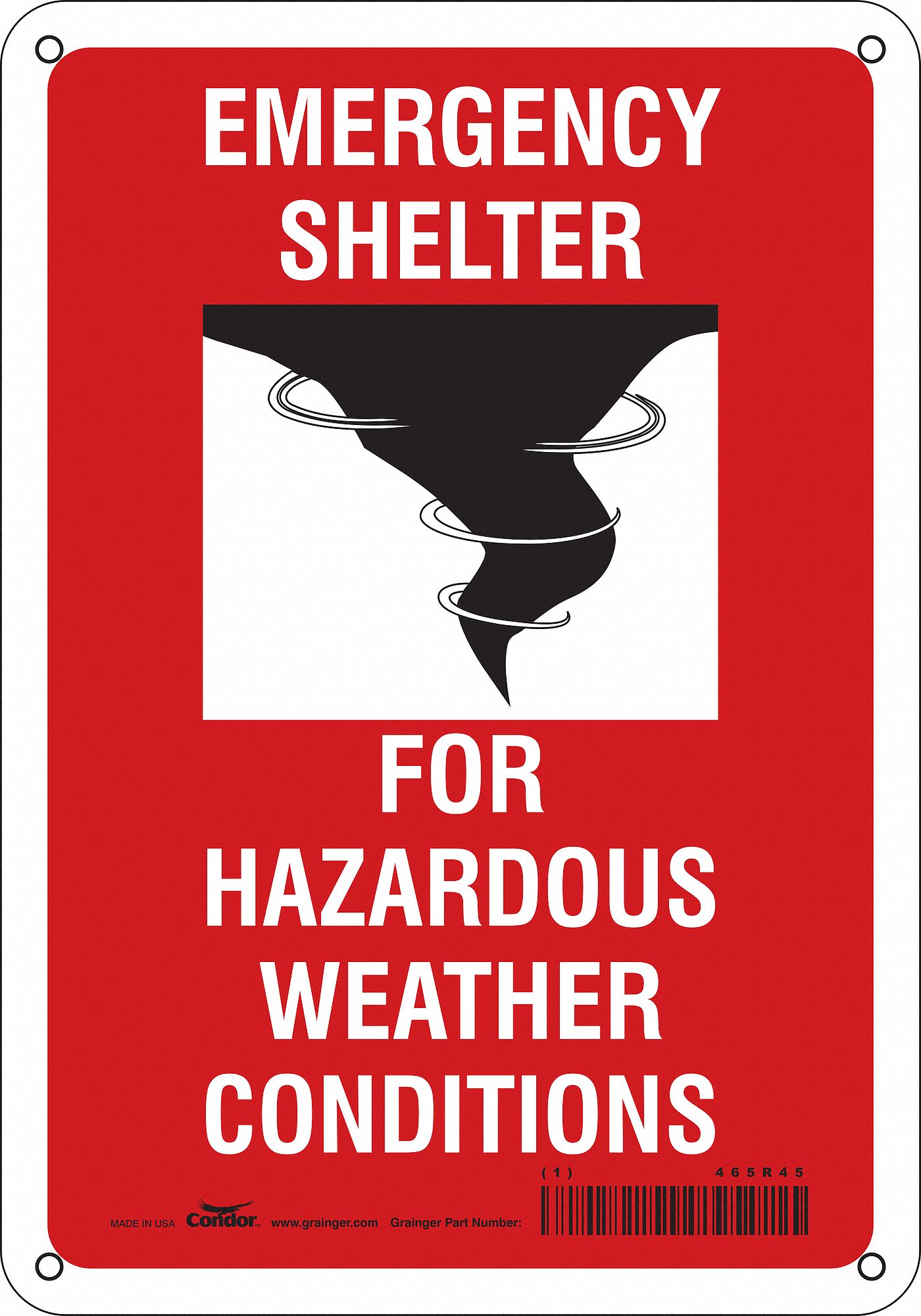 Safety Sign: Aluminum, Mounting Holes Sign Mounting, 10 in x 7 in Nominal Sign Size, 0.032 in Thick