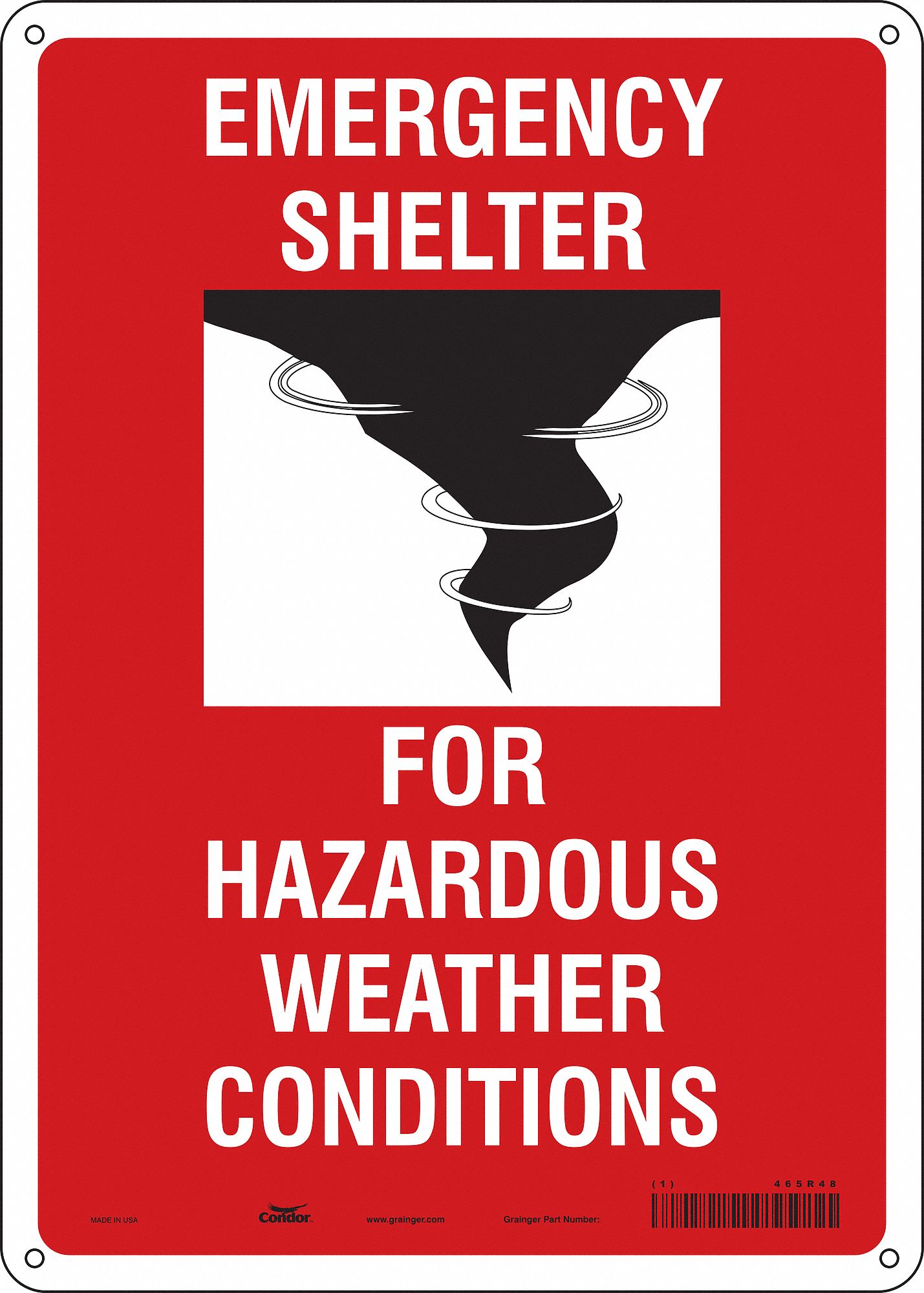 Safety Sign: Polyethylene, Mounting Holes Sign Mounting, 14 in x 10 in Nominal Sign Size