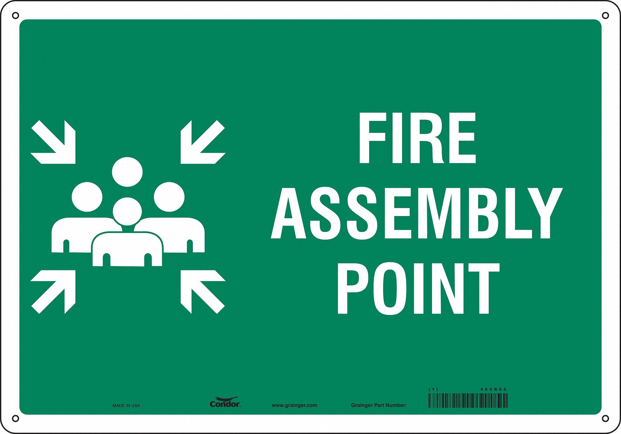 Safety Sign: Aluminum, Mounting Holes Sign Mounting, 14 in x 20 in Nominal Sign Size, 0.032 in Thick